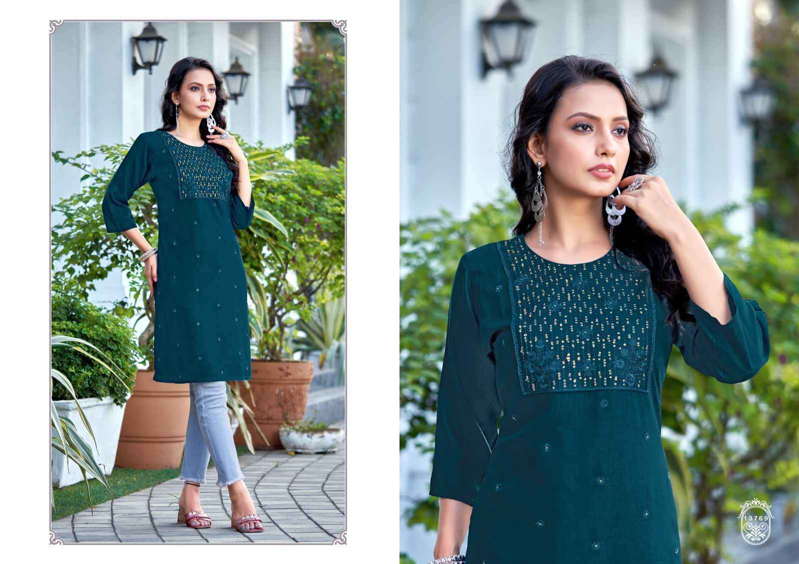 Kalaroop By Kajree Priya Rayon Kurti 8 Pc Cataloug