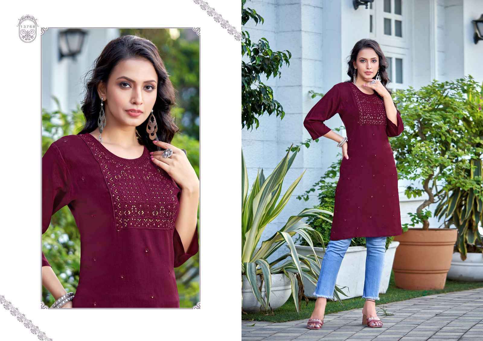 Kalaroop By Kajree Priya Rayon Kurti 8 Pc Cataloug