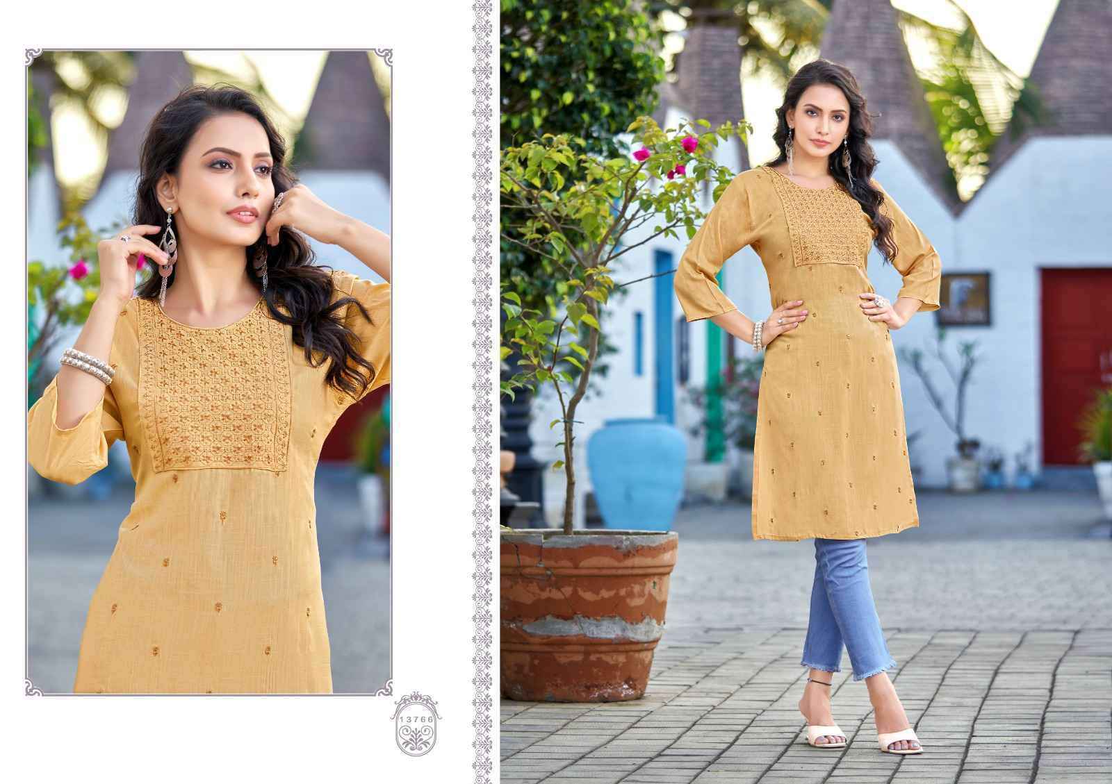 Kalaroop By Kajree Priya Rayon Kurti 8 Pc Cataloug