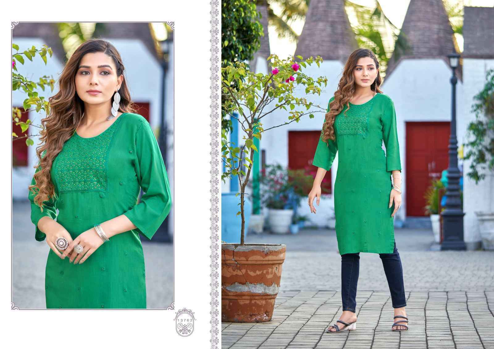 Kalaroop By Kajree Priya Rayon Kurti 8 Pc Cataloug