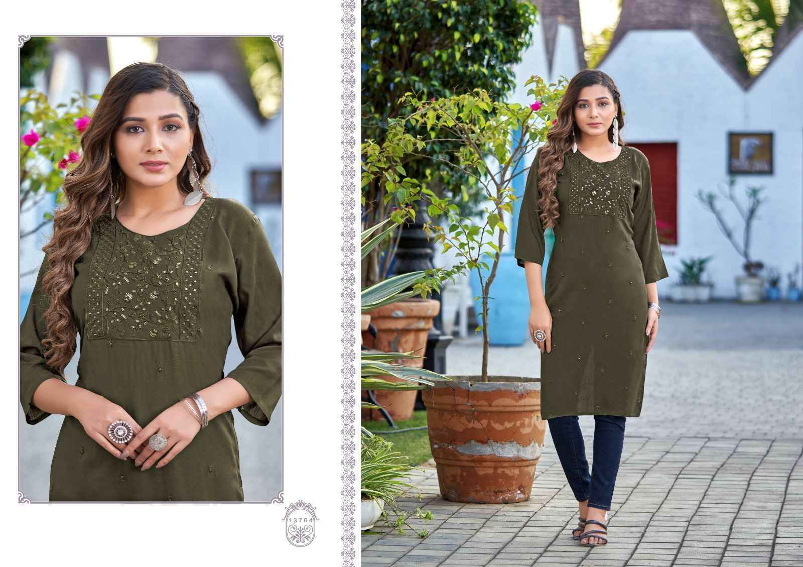 Kalaroop By Kajree Priya Rayon Kurti 8 Pc Cataloug