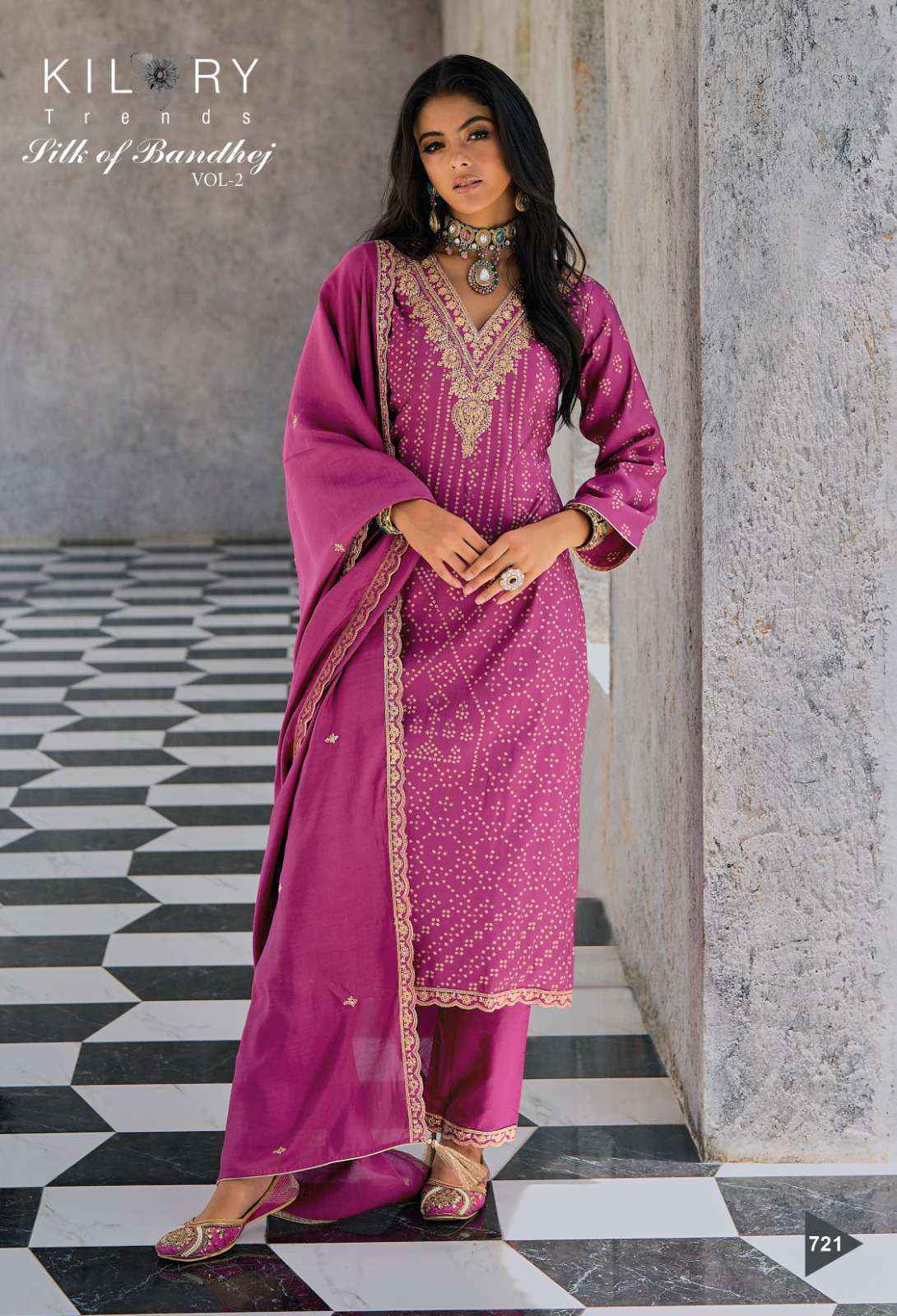 Kilory Trends Silk Of Bandhej Vol 2 Pure Viscose Dress Material Online Ladies Fashion Store