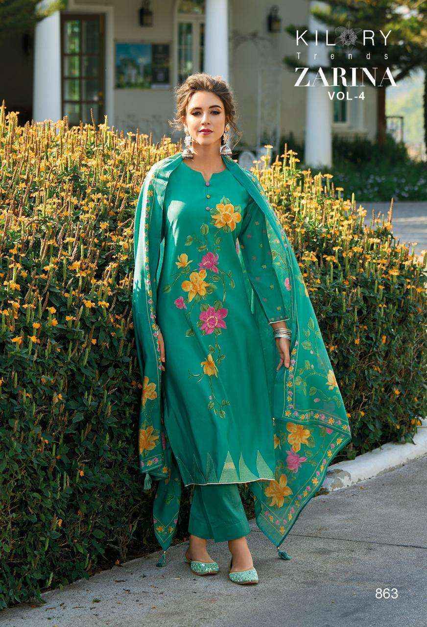 Kilory Trendz Zarina Vol 4 Viscose Dress Material 8 pcs Catalogue