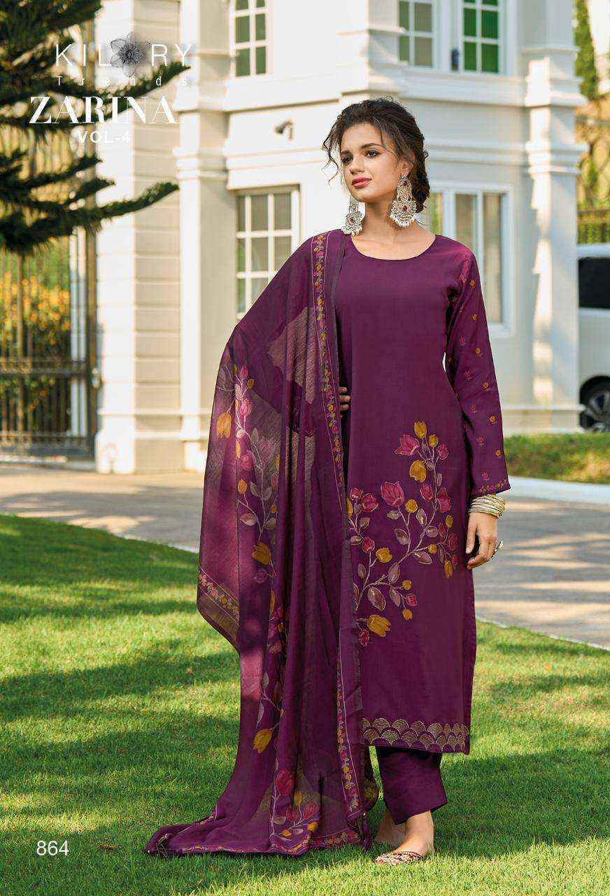 Kilory Trendz Zarina Vol 4 Viscose Dress Material 8 pcs Catalogue