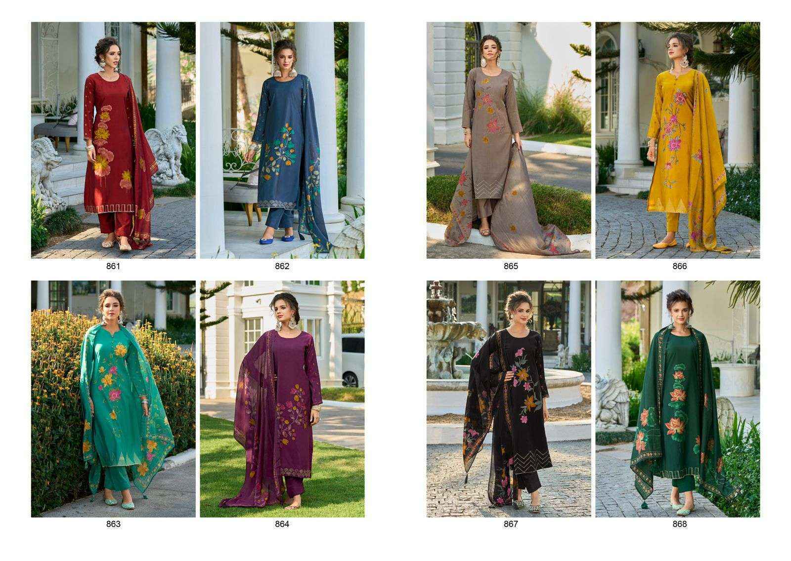 Kilory Trendz Zarina Vol 4 Viscose Dress Material 8 pcs Catalogue