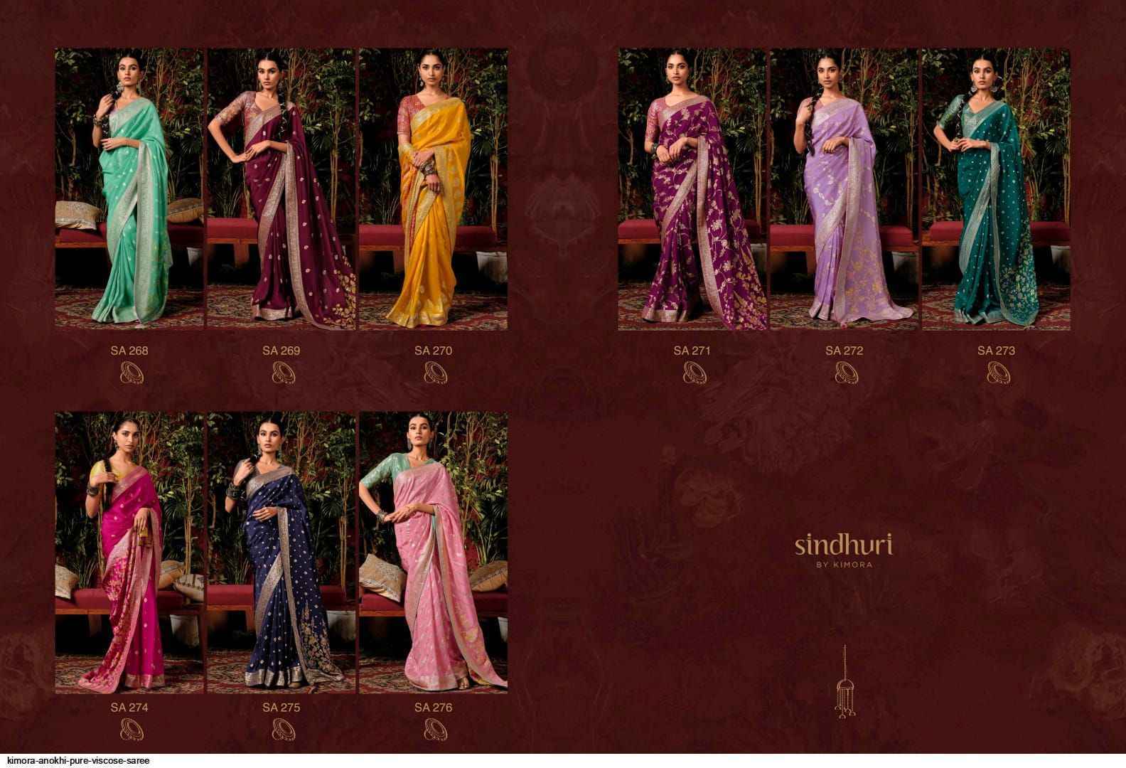 Kimora Anokhi Pure Viscose Dola Silk Saree 9 Pc Catalog