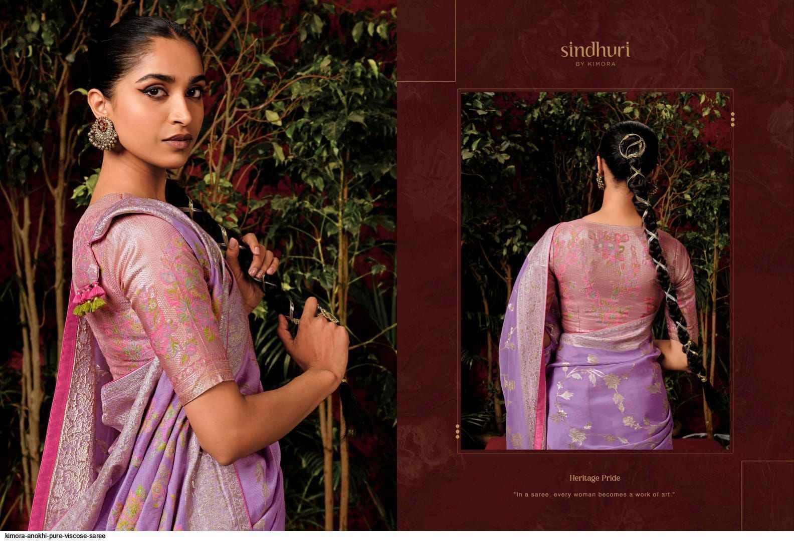 Kimora Anokhi Pure Viscose Dola Silk Saree 9 Pc Catalog