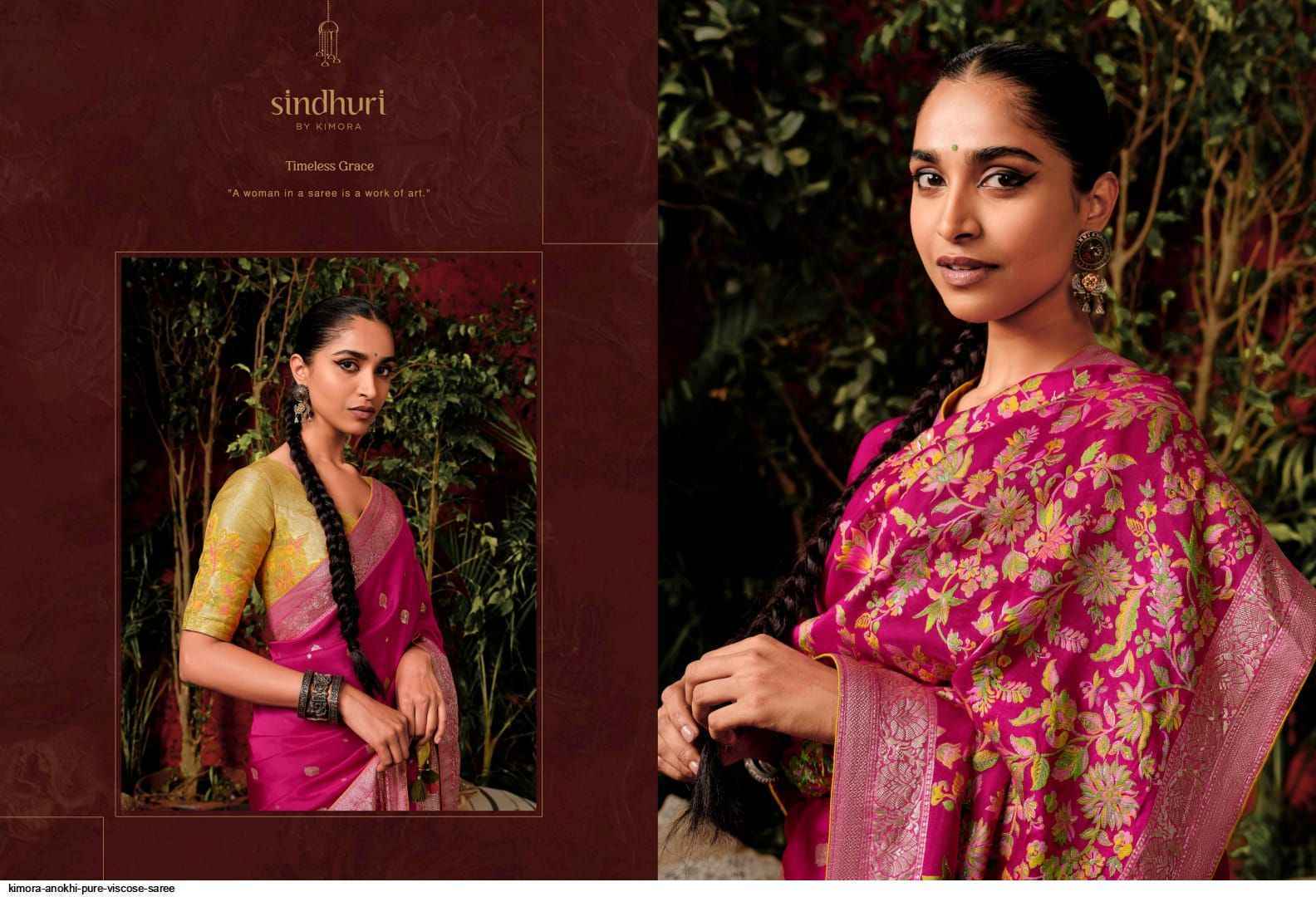 Kimora Anokhi Pure Viscose Dola Silk Saree 9 Pc Catalog