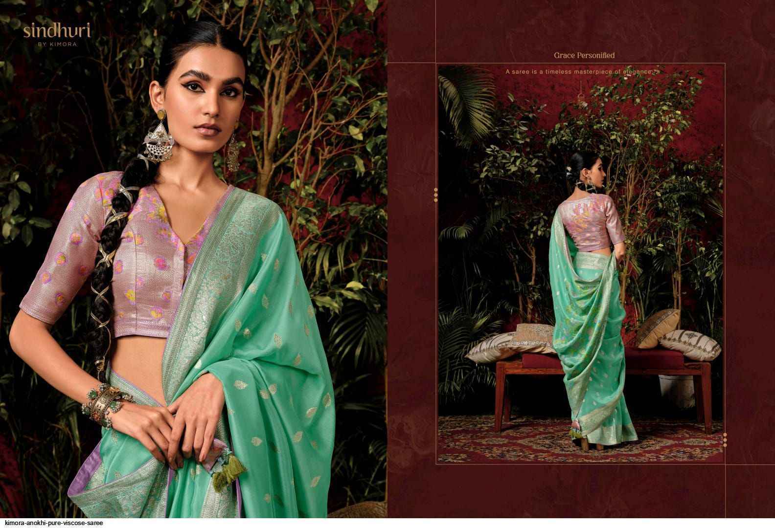 Kimora Anokhi Pure Viscose Dola Silk Saree 9 Pc Catalog