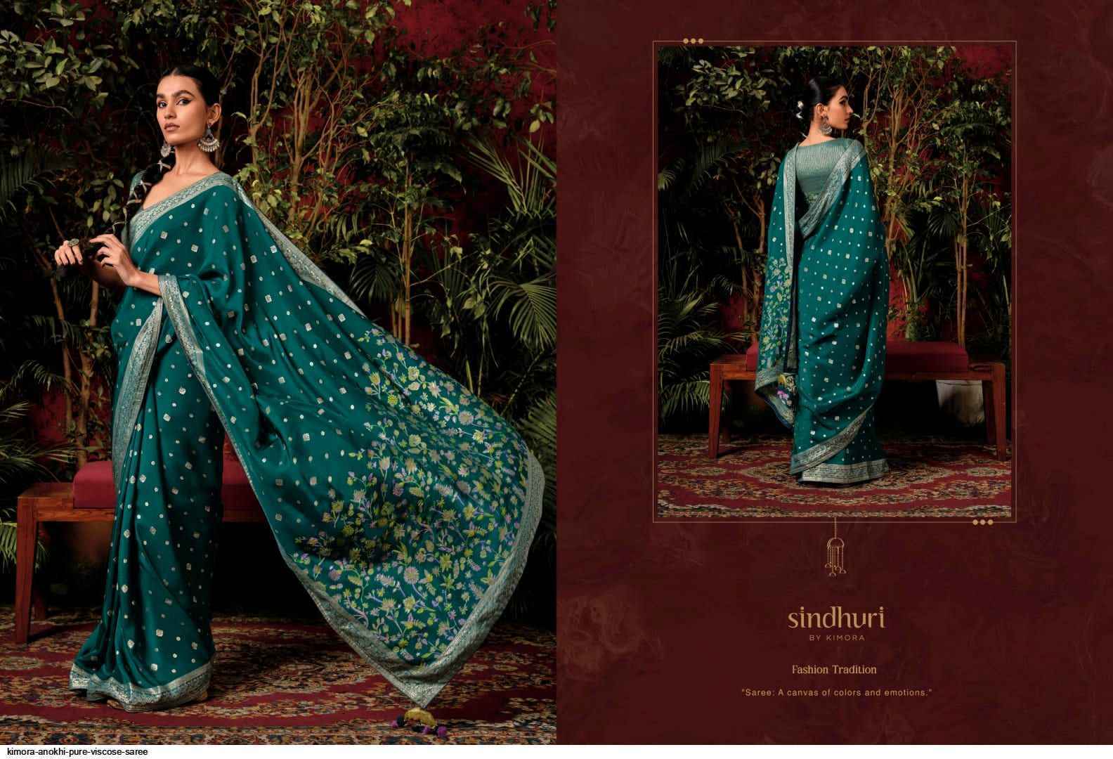 Kimora Anokhi Pure Viscose Dola Silk Saree 9 Pc Catalog