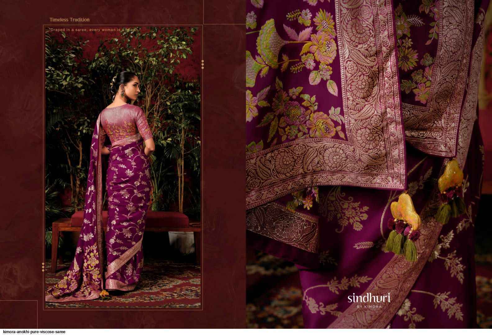 Kimora Anokhi Pure Viscose Dola Silk Saree 9 Pc Catalog