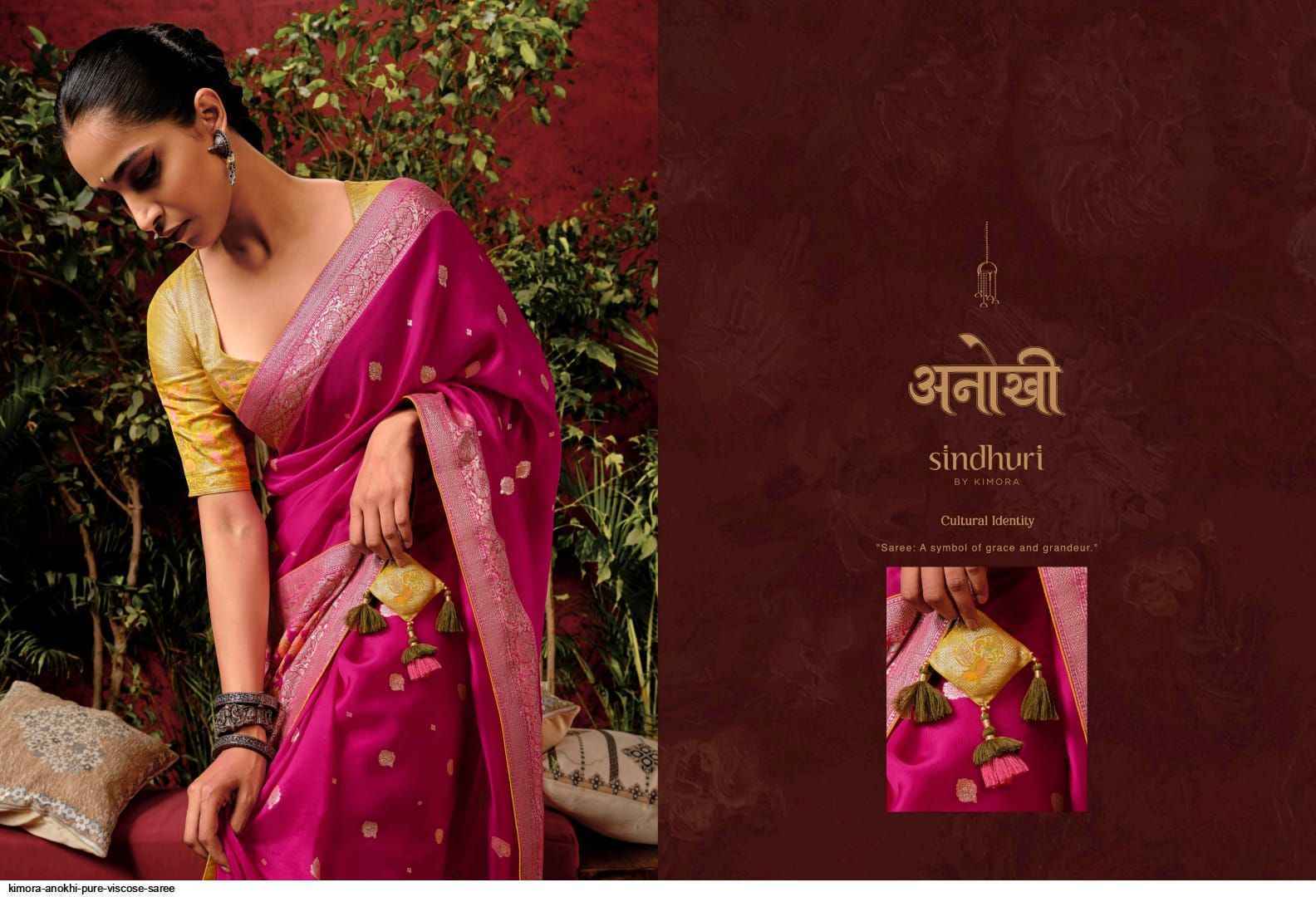 Kimora Anokhi Pure Viscose Dola Silk Saree 9 Pc Catalog