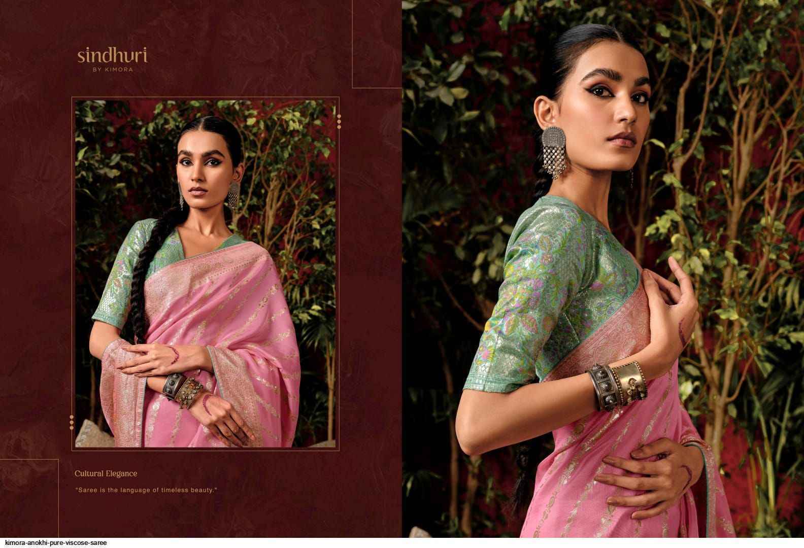Kimora Anokhi Pure Viscose Dola Silk Saree 9 Pc Catalog