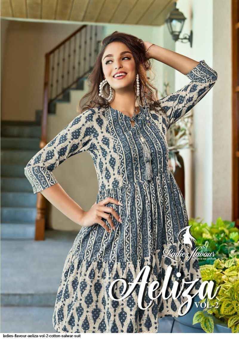 Ladies Flavour Aeliza Vol-2 Cotton Kurti 4 Pc Catalouge