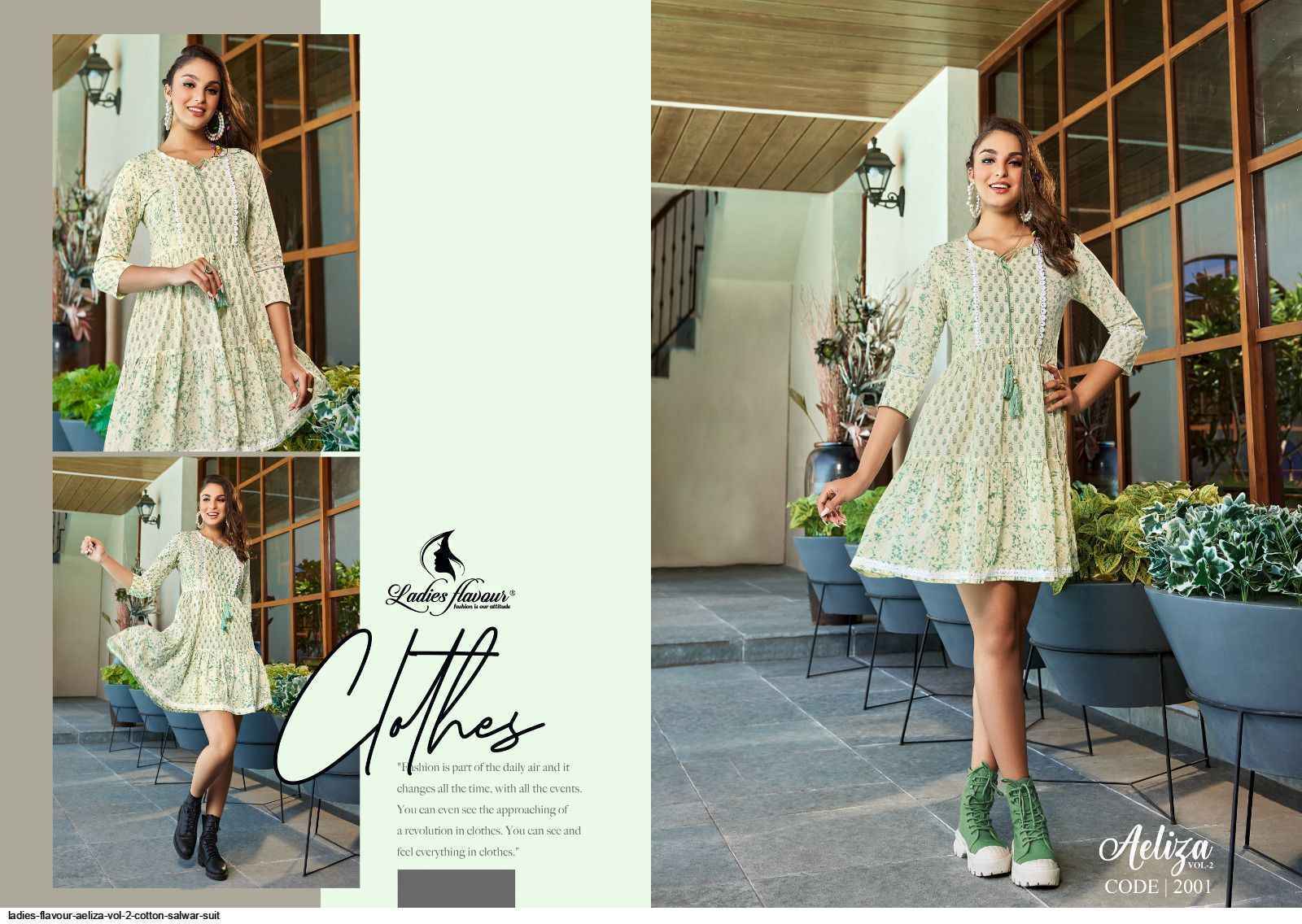 Ladies Flavour Aeliza Vol-2 Cotton Kurti 4 Pc Catalouge