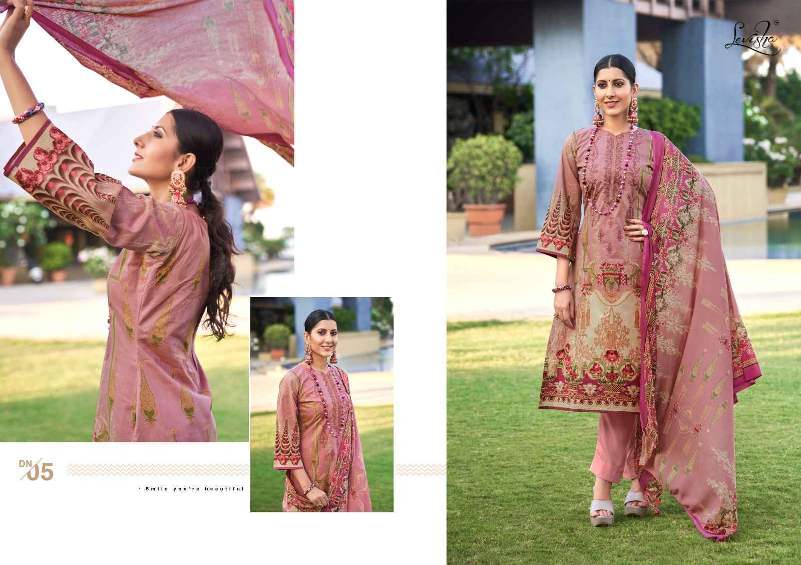 Levisha Jashn-E-Noor Cambric Cotton Dress Material 6 Pc Catalouge