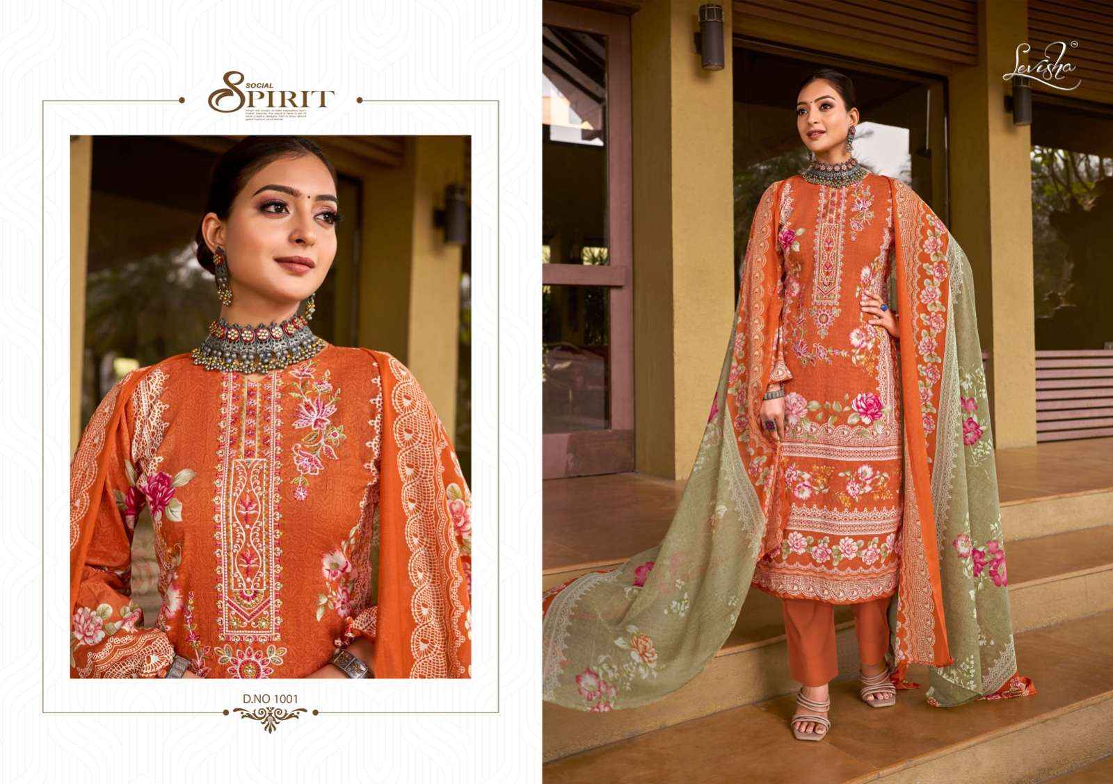 Levisha Shehnaz Cotton Dress Material 4 pcs Catalogue