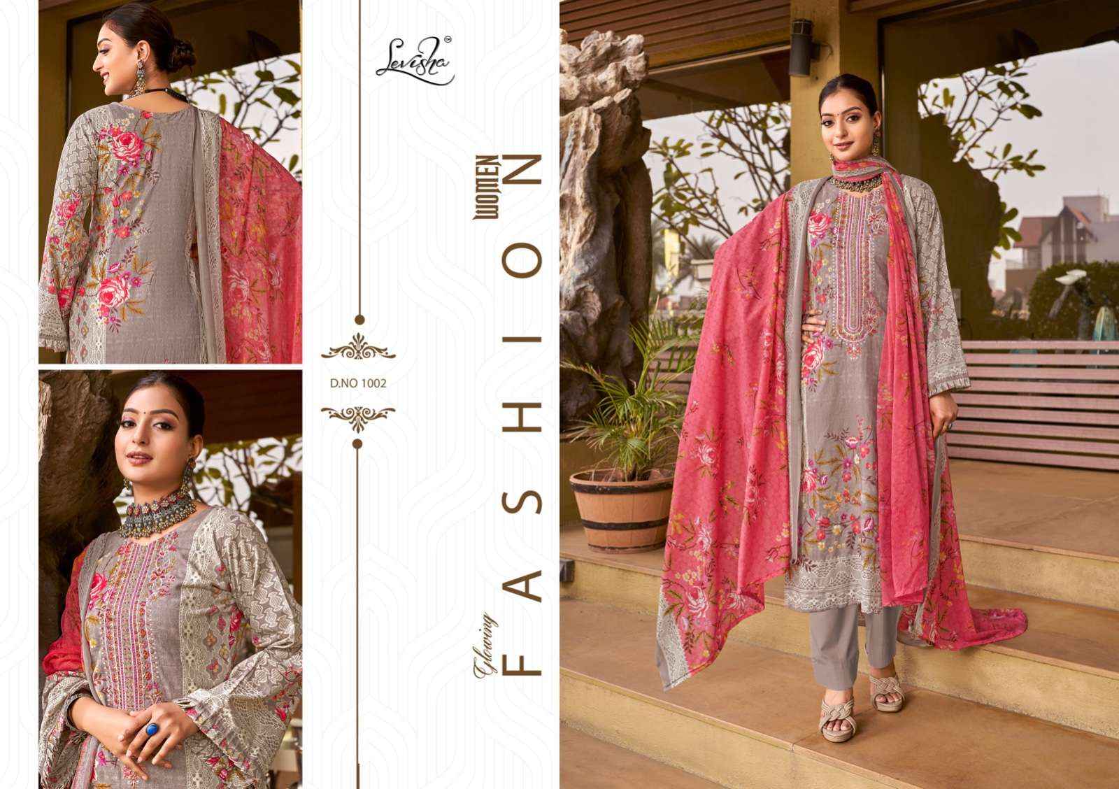 Levisha Shehnaz Cotton Dress Material 4 pcs Catalogue