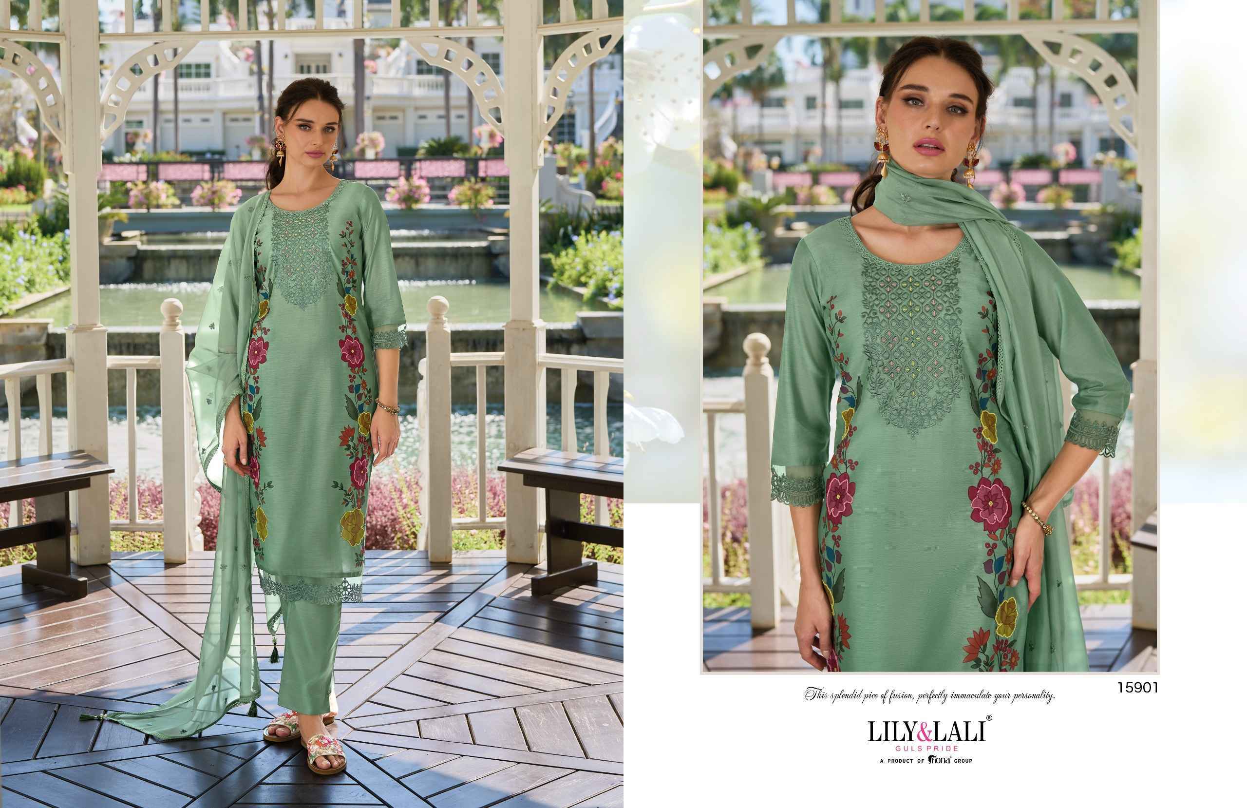 Lily & Lali Safina Readymade Chanderi Silk Dress 6 pcs Cataloge