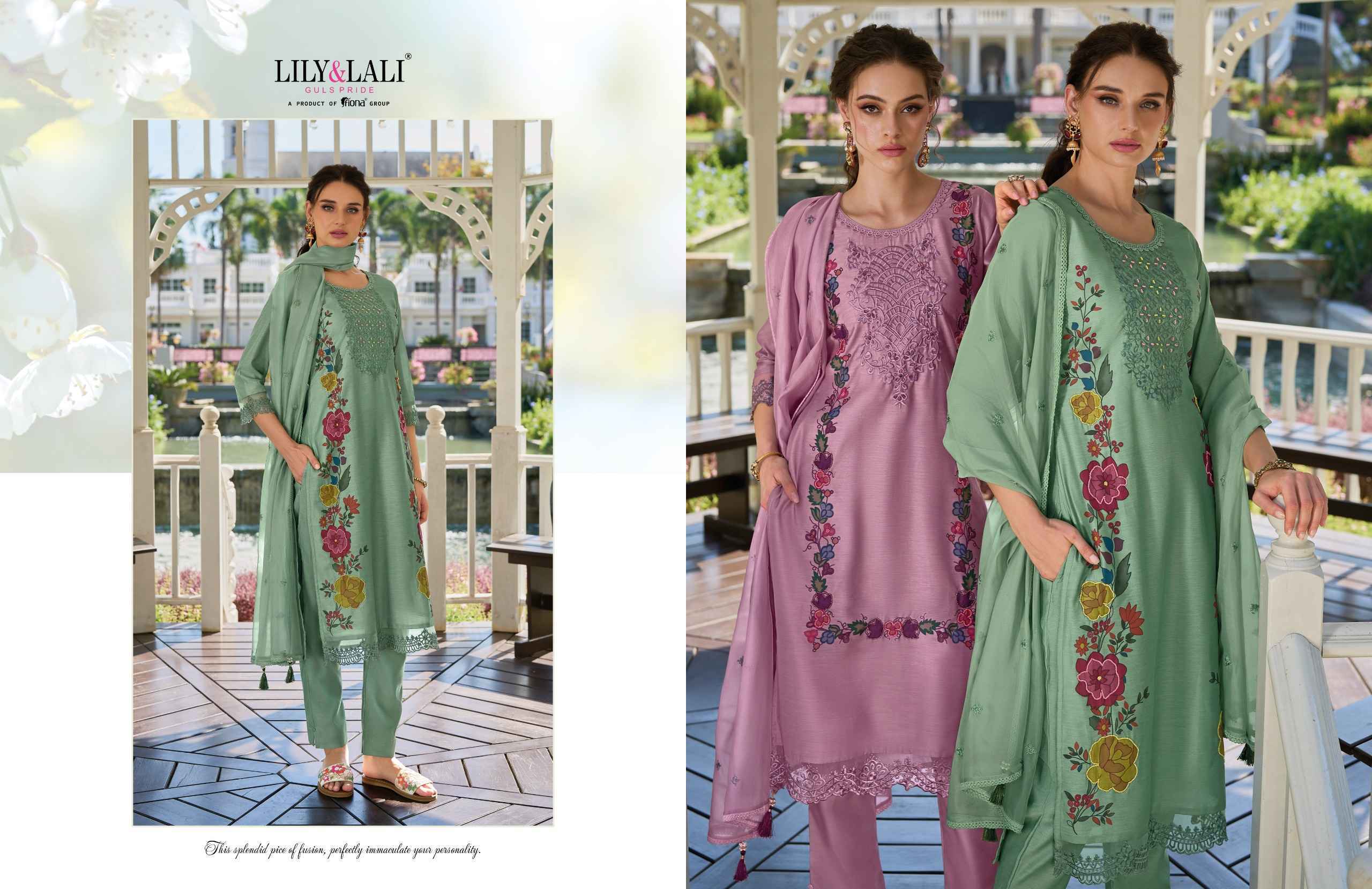 Lily & Lali Safina Readymade Chanderi Silk Dress 6 pcs Cataloge