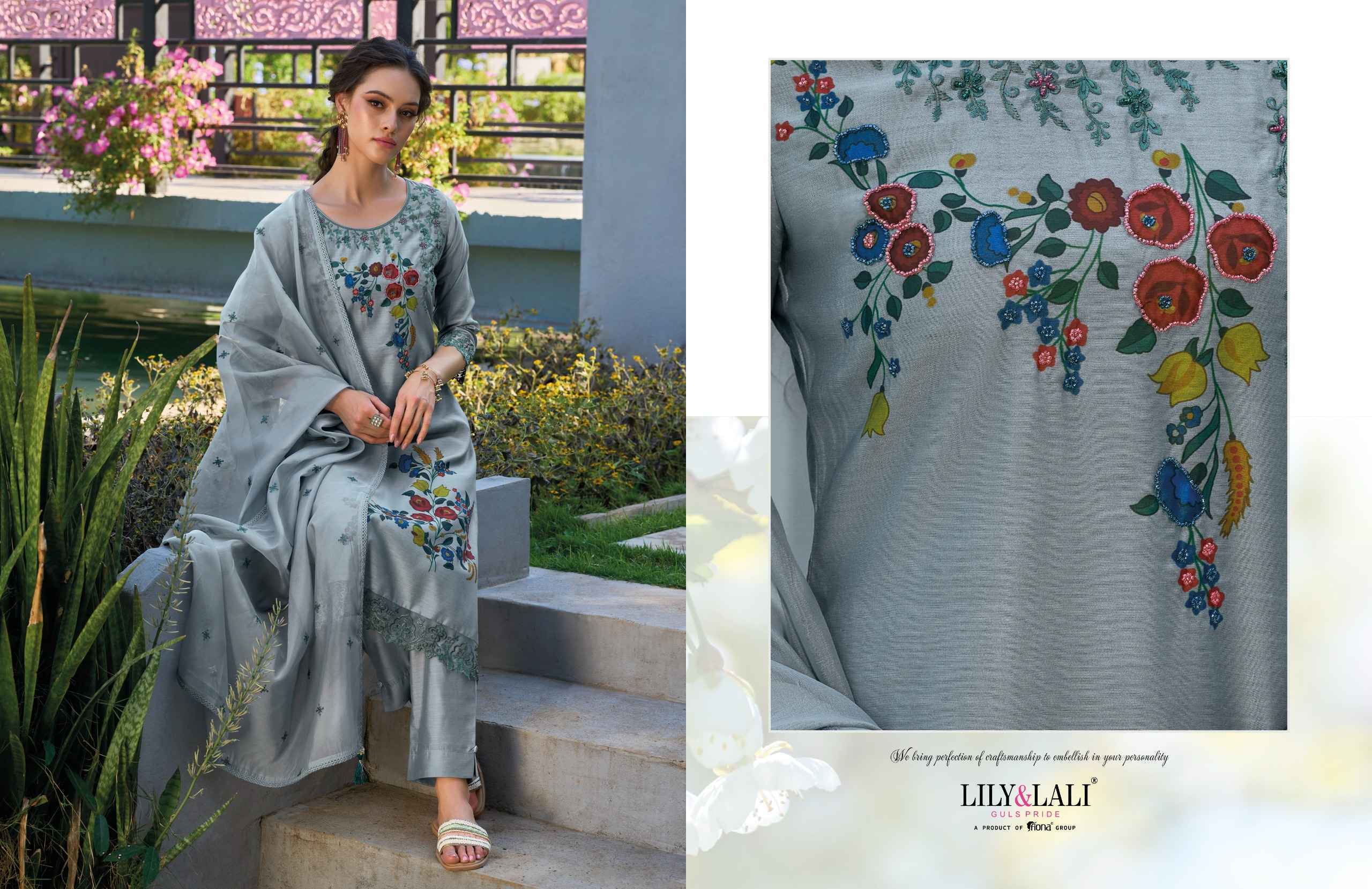 Lily & Lali Safina Readymade Chanderi Silk Dress 6 pcs Cataloge