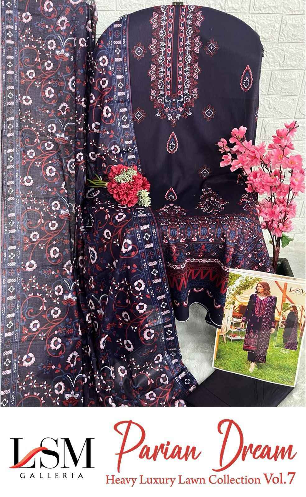 LSM Galleria Parian Dream Vol 7 Lawn Cotton Dress Material 6 pcs Catalogue