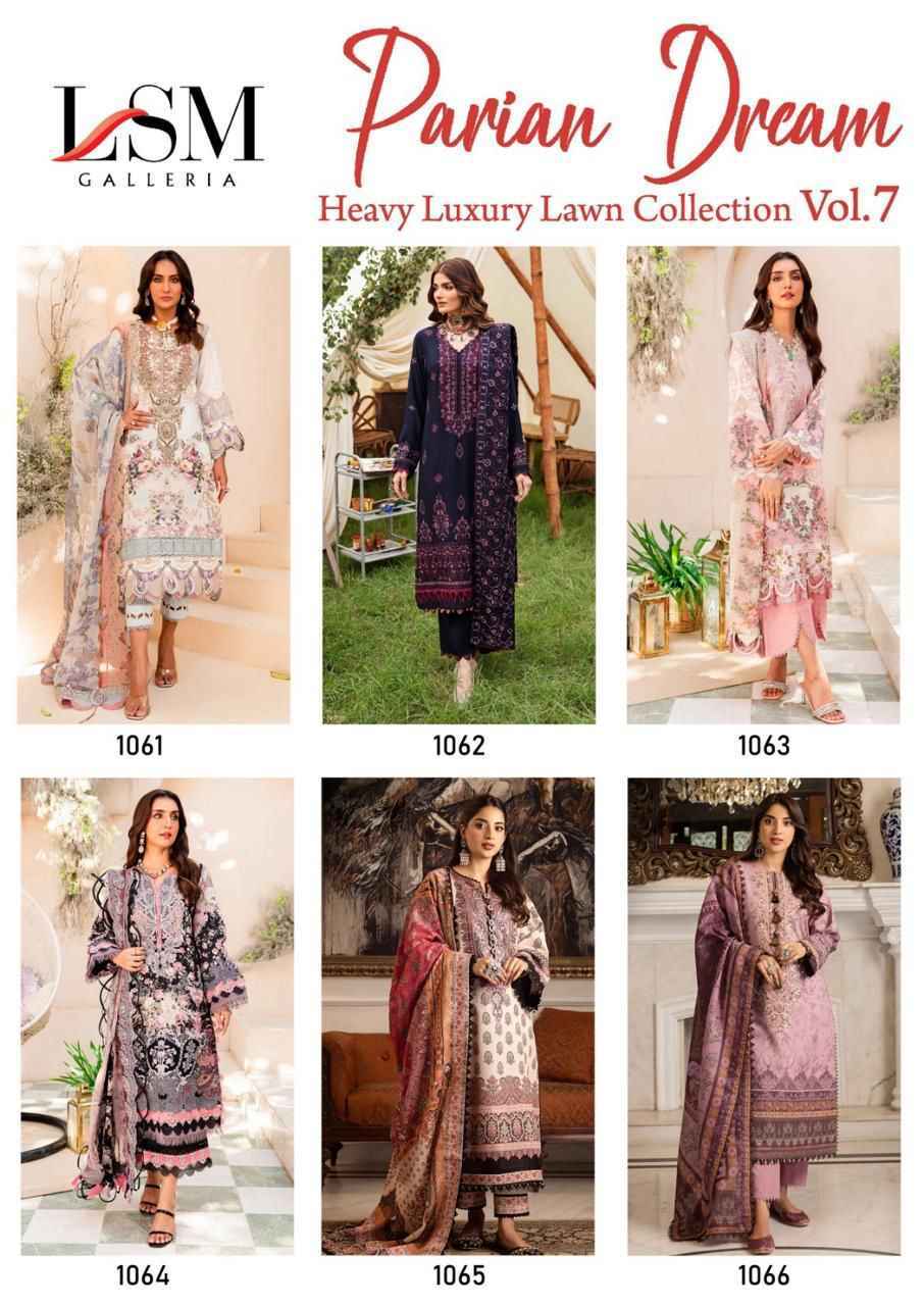 LSM Galleria Parian Dream Vol 7 Lawn Cotton Dress Material 6 pcs Catalogue