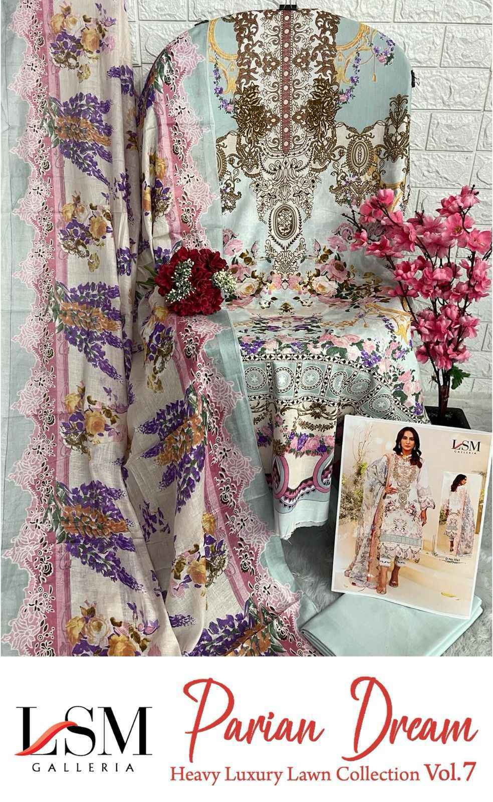 LSM Galleria Parian Dream Vol 7 Lawn Cotton Dress Material 6 pcs Catalogue
