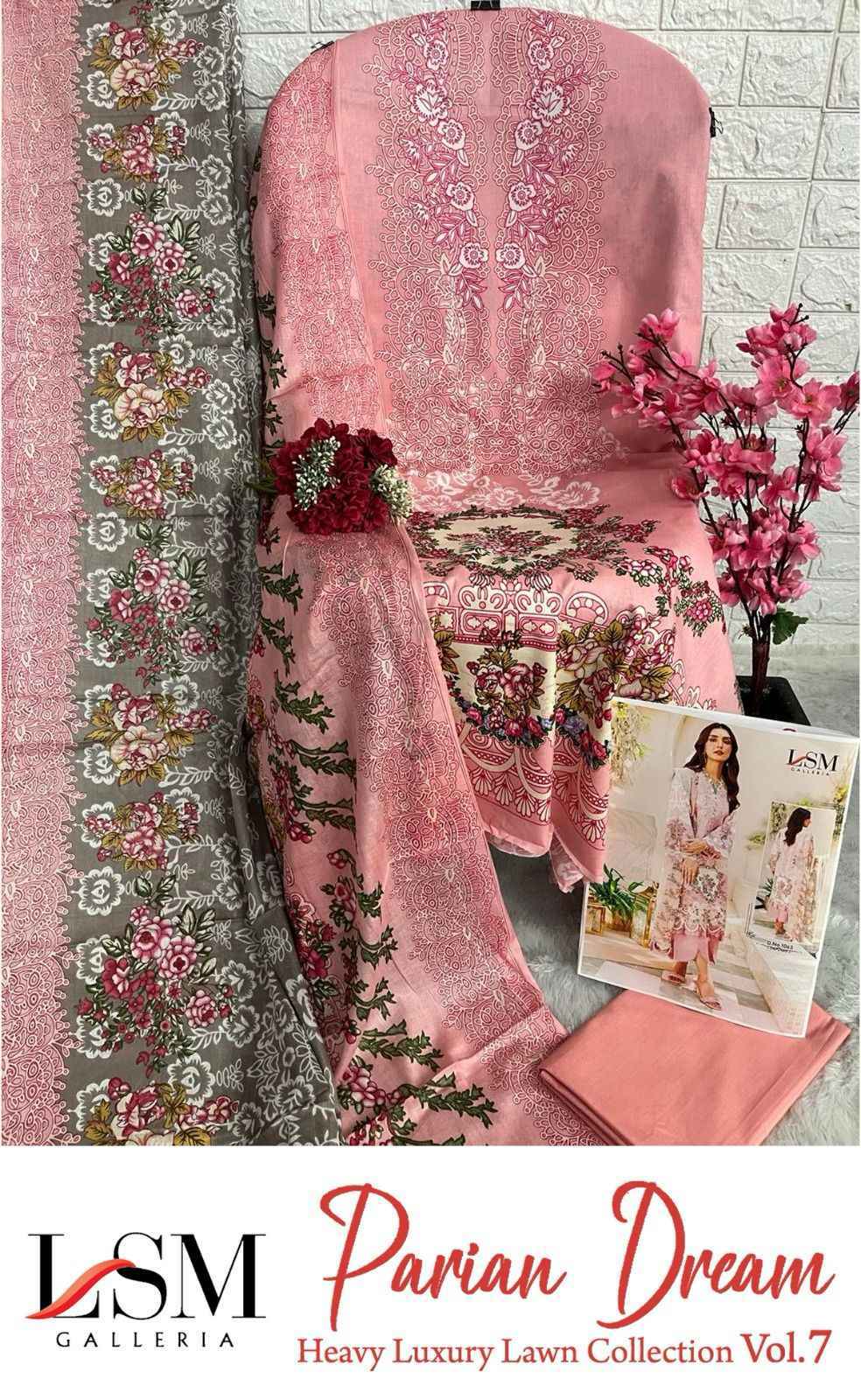 LSM Galleria Parian Dream Vol 7 Lawn Cotton Dress Material 6 pcs Catalogue