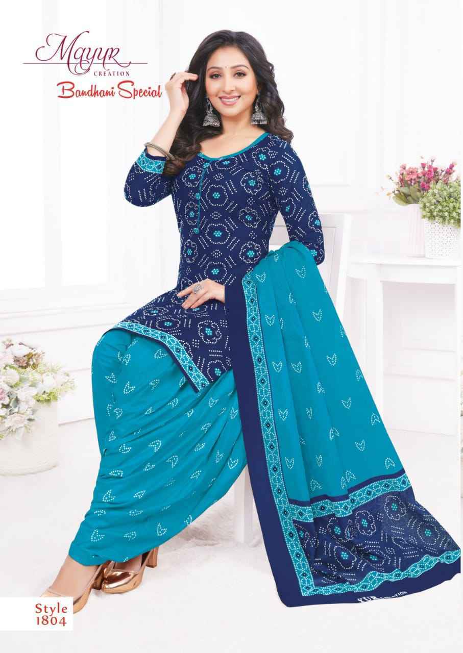 Bandhani Special Vol 18 Mayur Creation Cotton Dress Material – Kavya Style  Plus