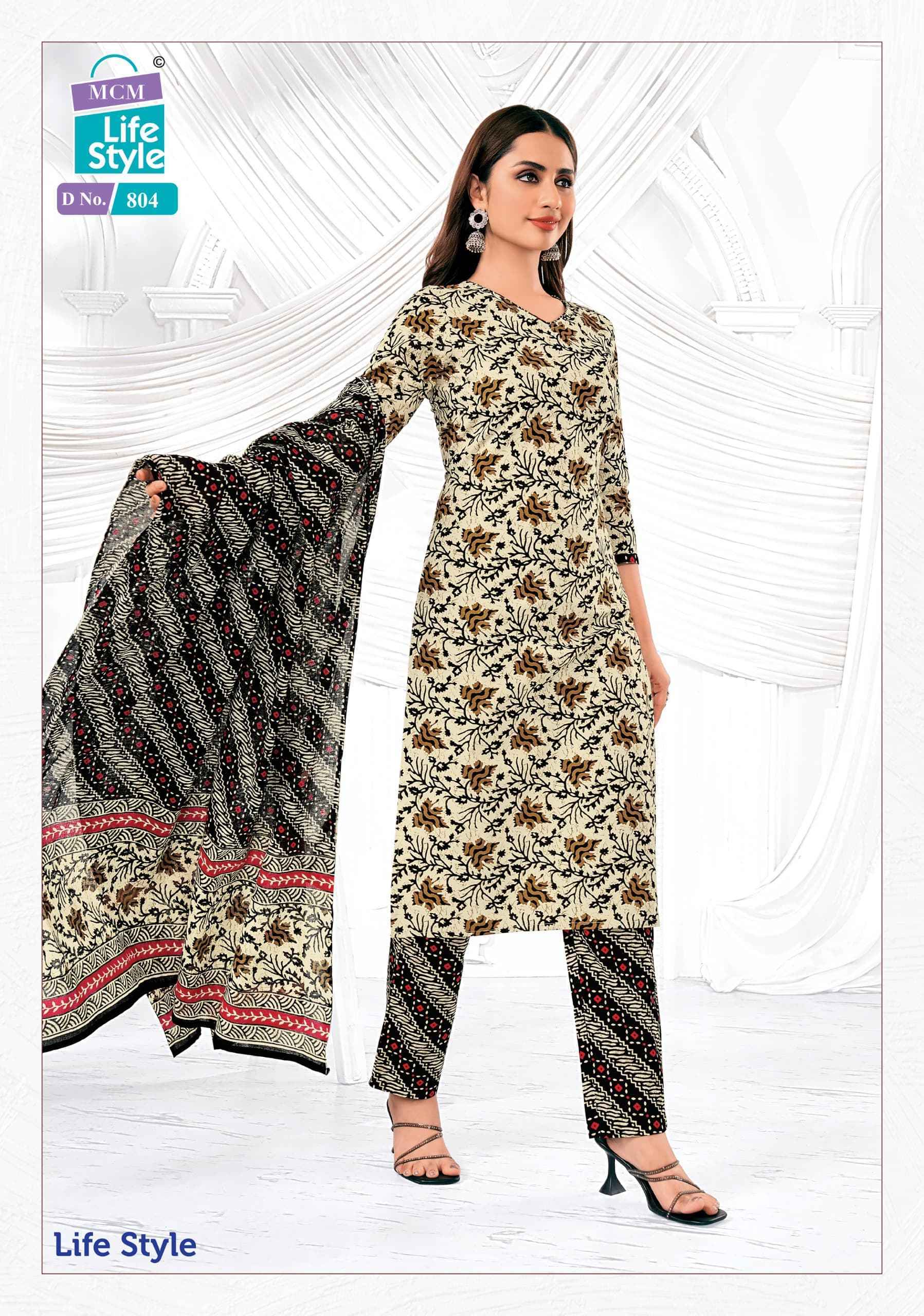 MCM Life Style Vol-8 Cotton Dress Material 12 Pc Catalog
