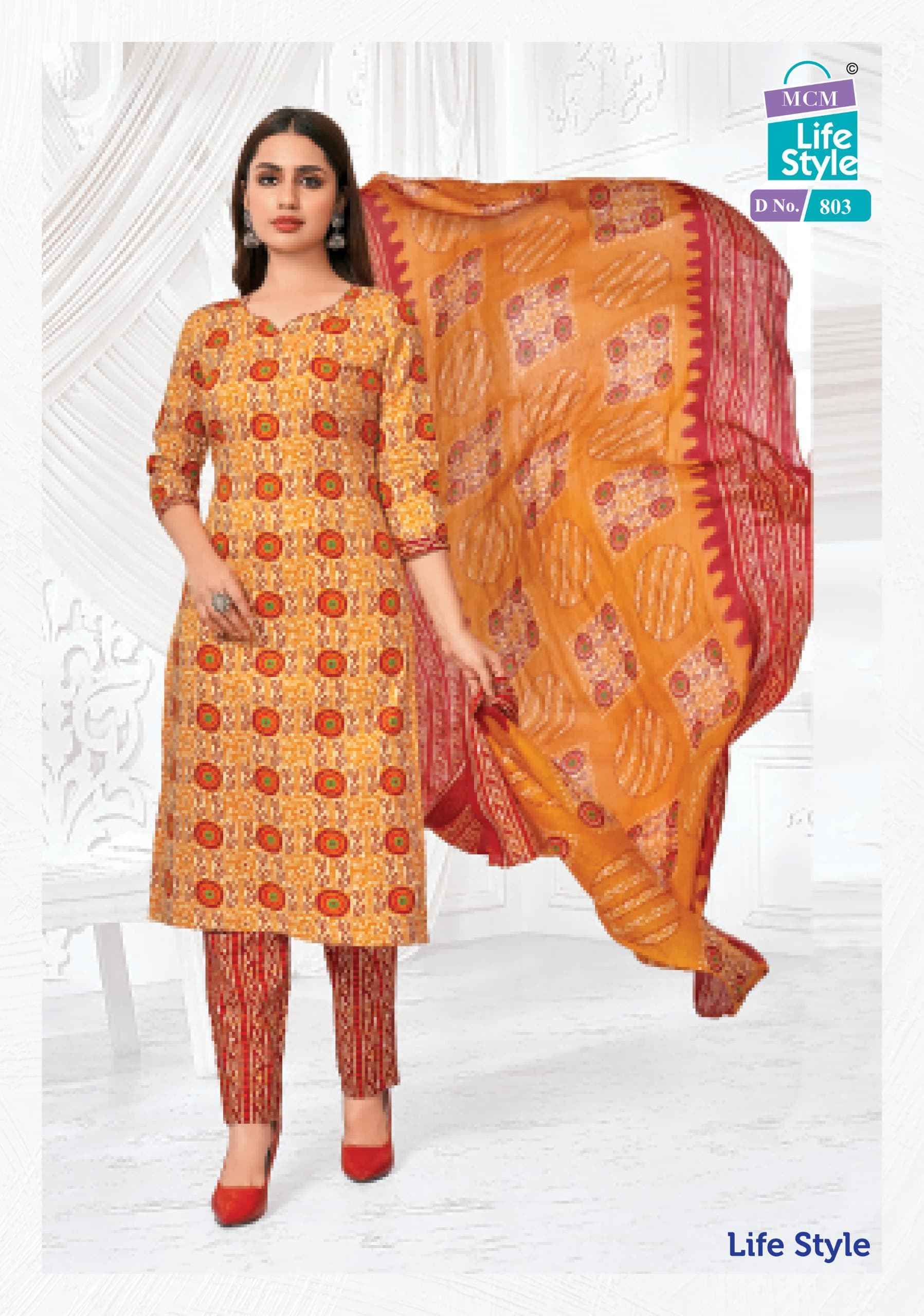 MCM Life Style Vol-8 Cotton Dress Material 12 Pc Catalog