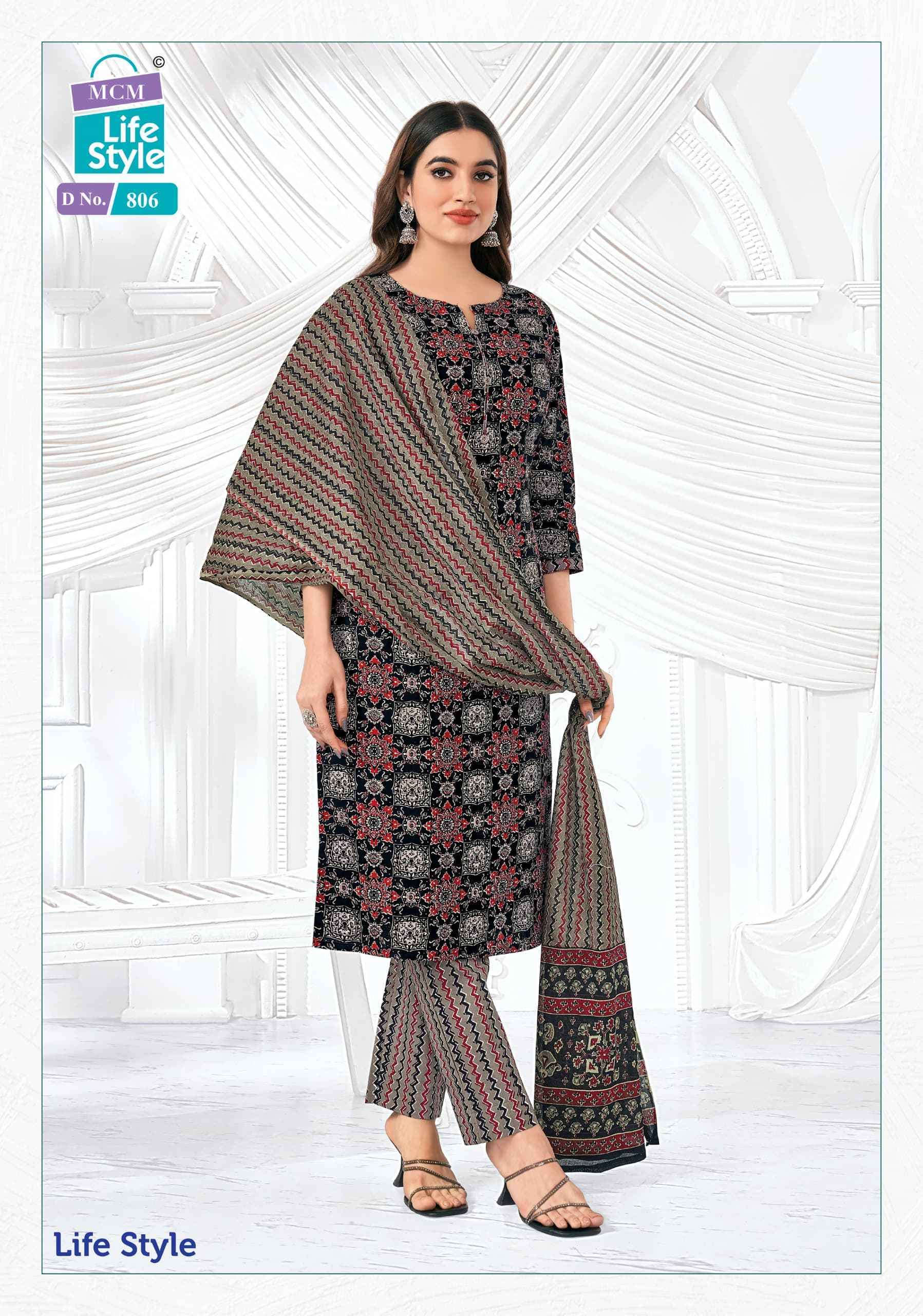 MCM Life Style Vol-8 Cotton Dress Material 12 Pc Catalog