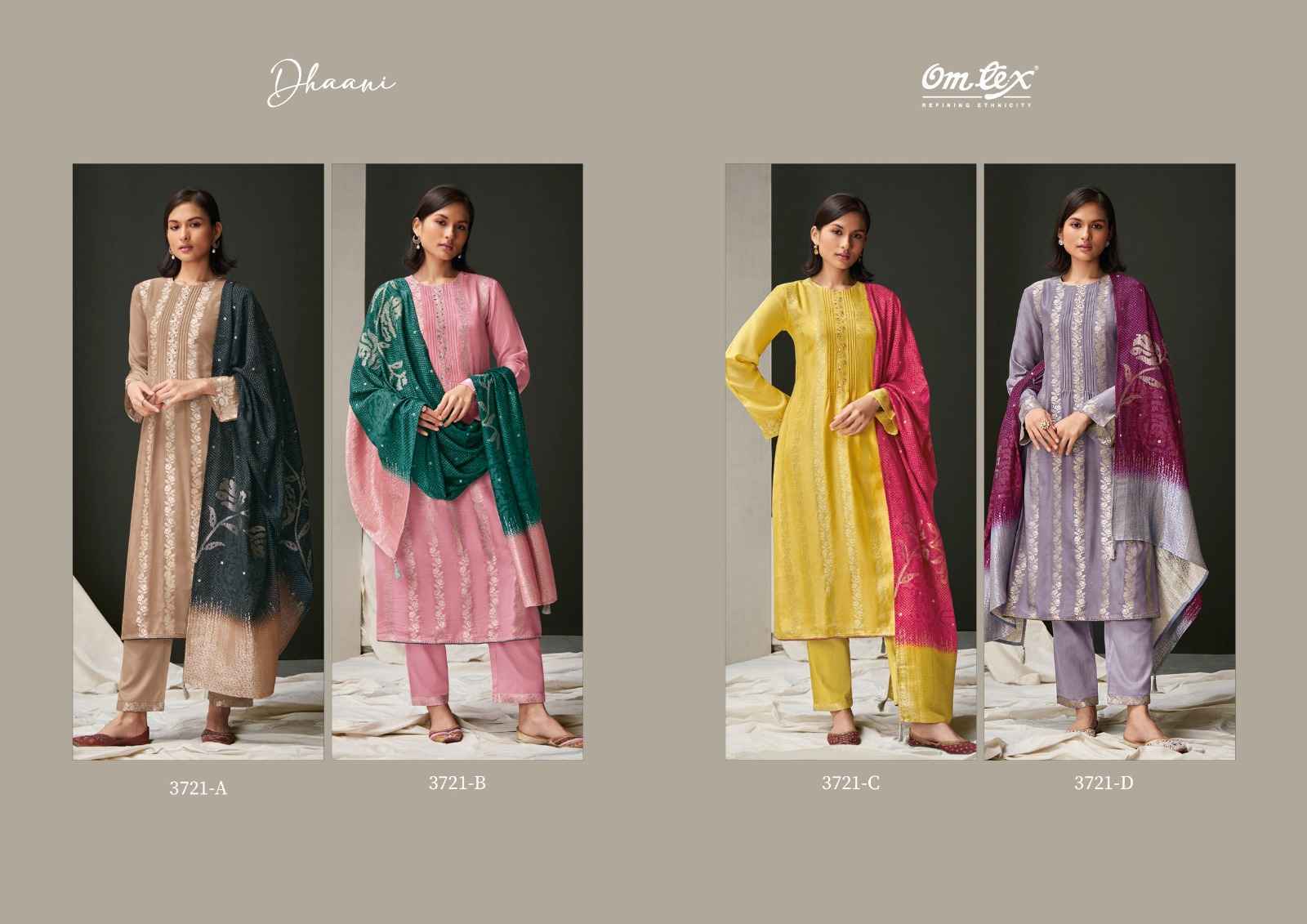 Omtex Dhaani Mayfair Silk Dress Material 4 Pc Catalog