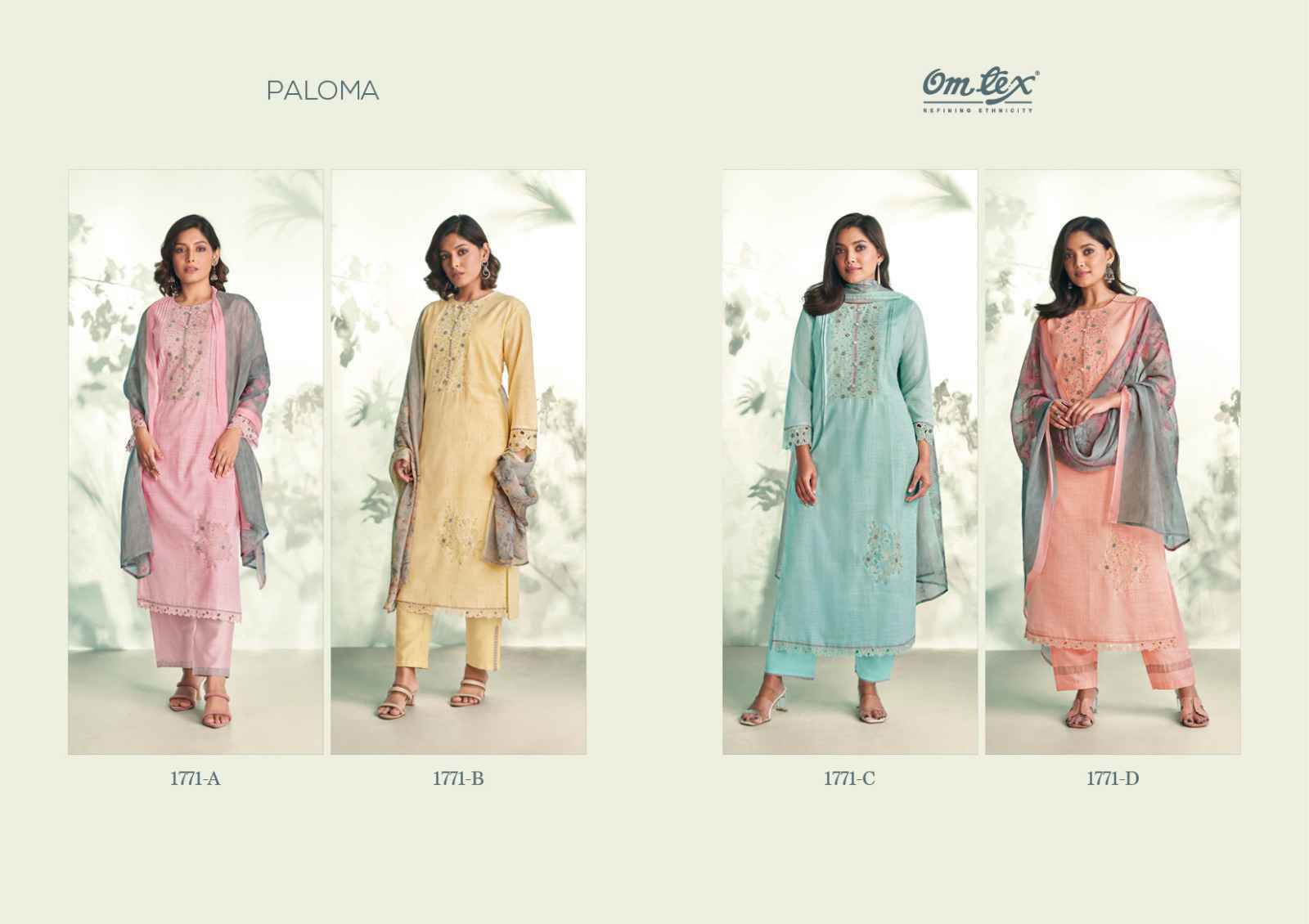 Omtex Paloma Handloom Cotton Dress Material 4 Pc Catalog