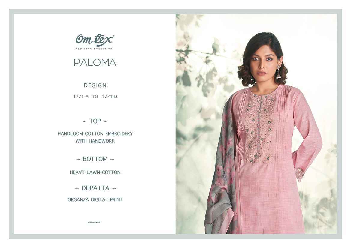 Omtex Paloma Handloom Cotton Dress Material 4 Pc Catalog