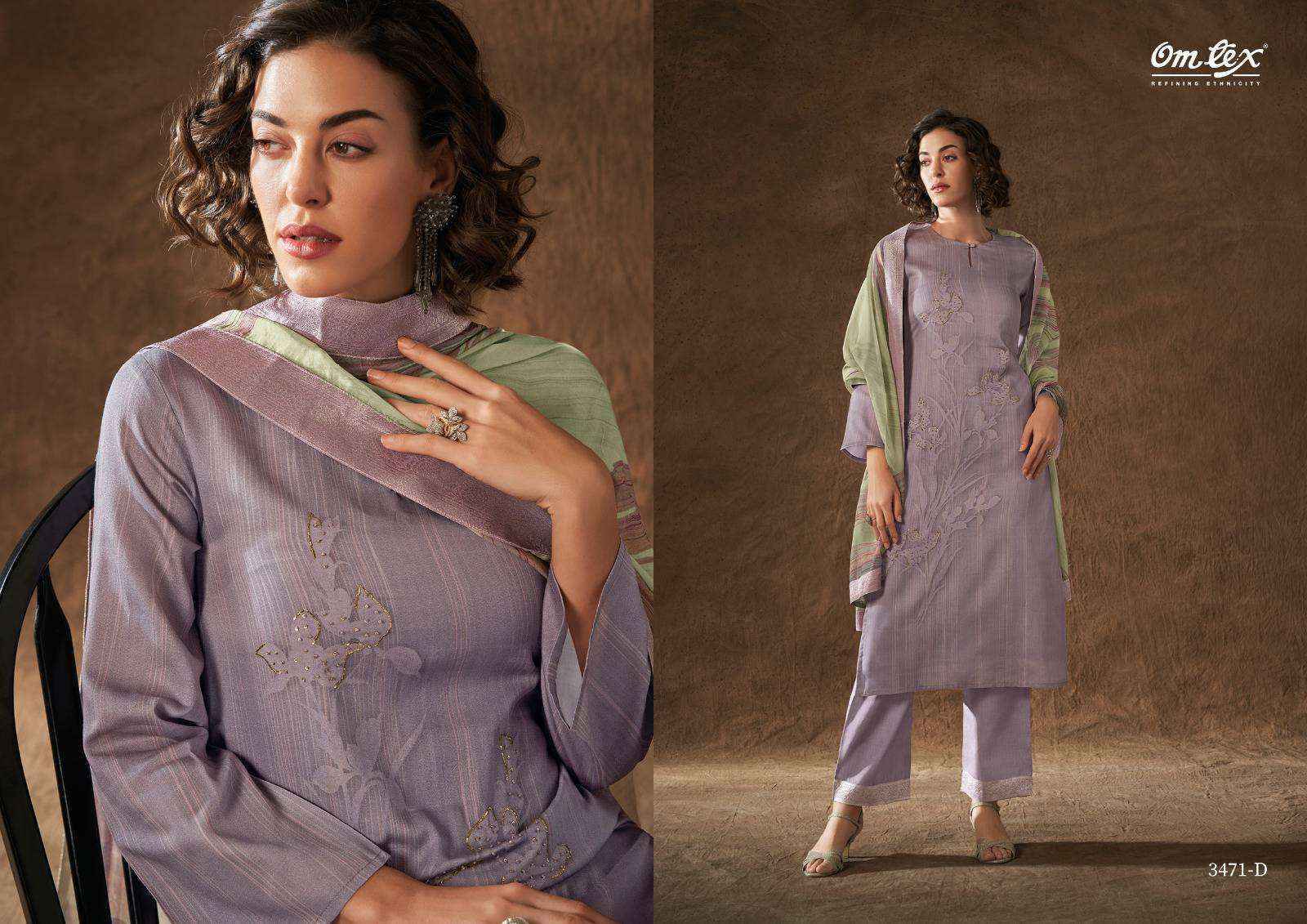 Omtex Shreya Canvas Satin Dress Material 4 Pc Catalog