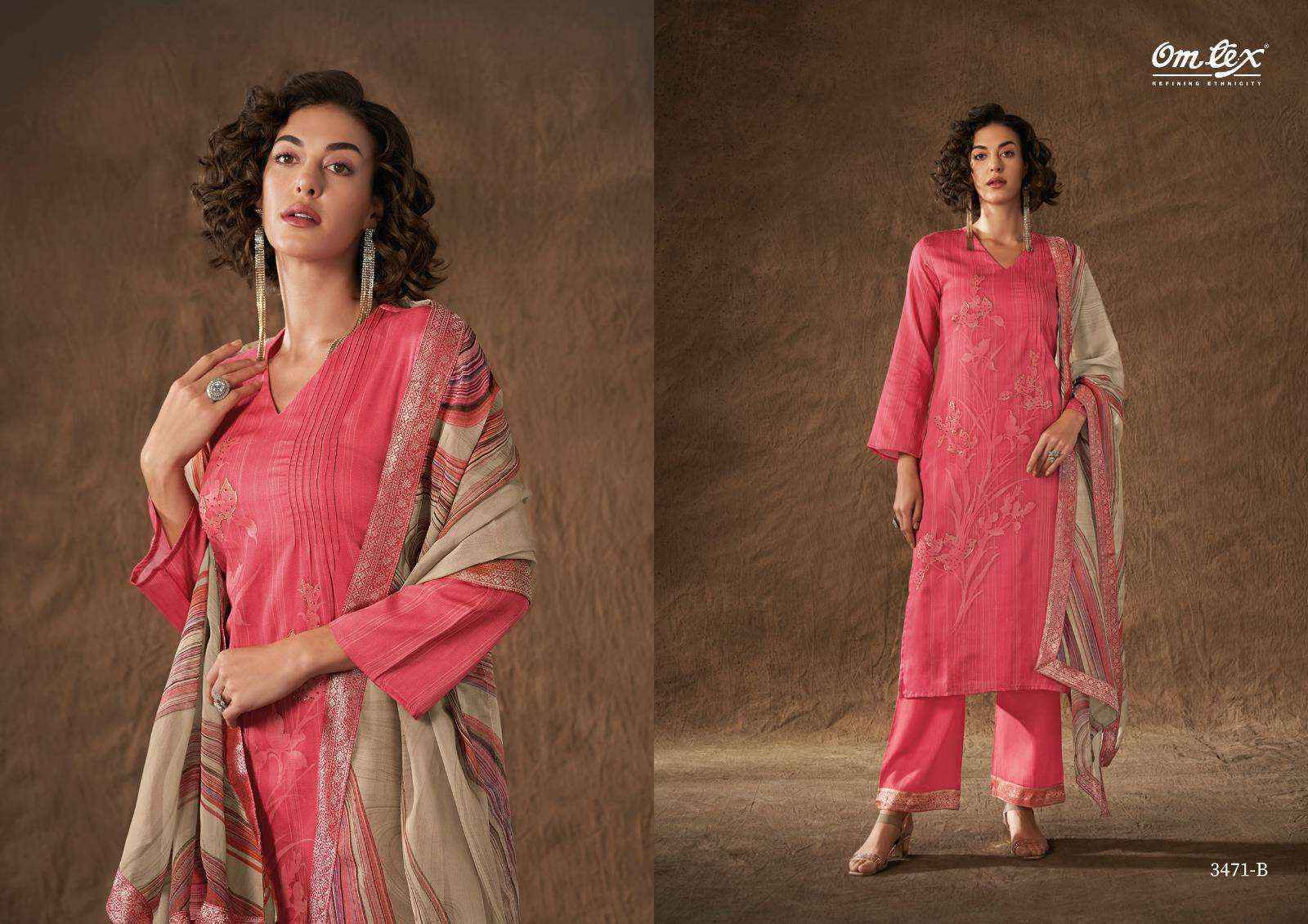 Omtex Shreya Canvas Satin Dress Material 4 Pc Catalog