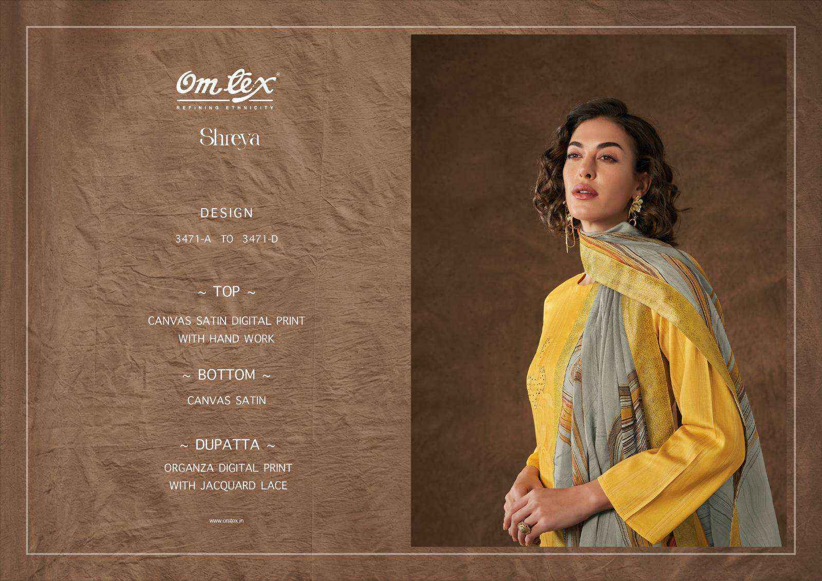 Omtex Shreya Canvas Satin Dress Material 4 Pc Catalog