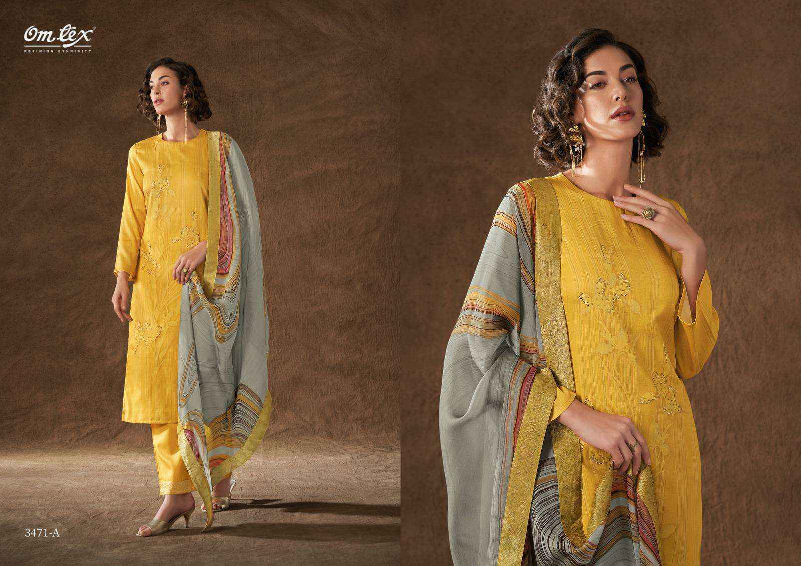 Omtex Shreya Canvas Satin Dress Material 4 Pc Catalog