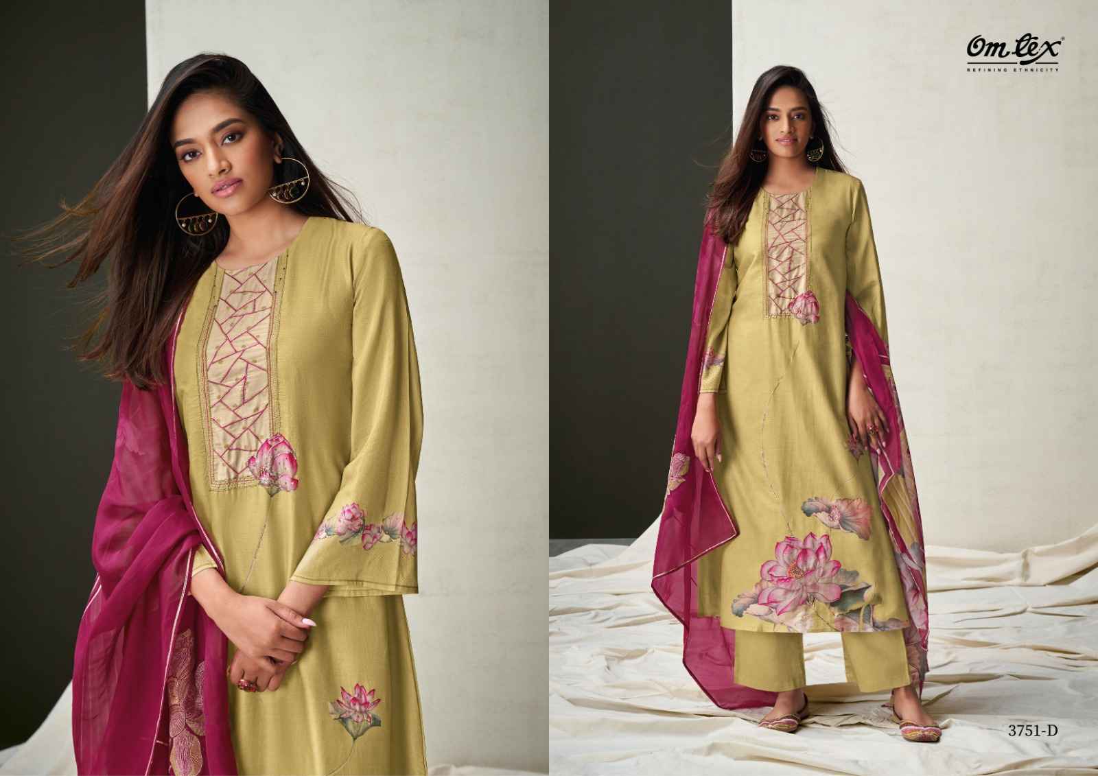 Omtex Sur Sienna Silk Dress Material 4 Pc Catalog