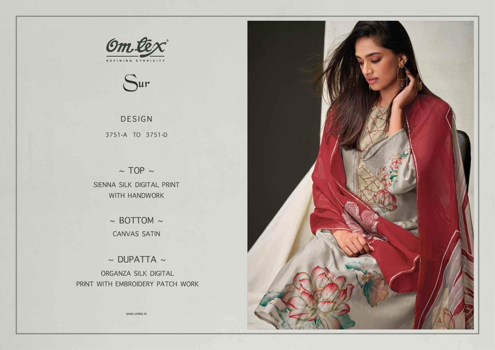 Omtex Sur Sienna Silk Dress Material 4 Pc Catalog