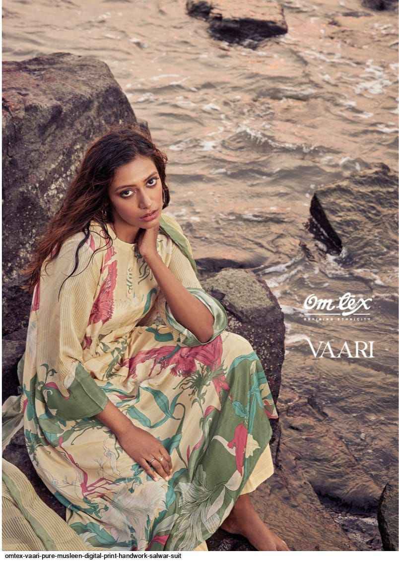 Omtex Vaari Pure Musleen Digital Print Dress Material 3 Pc Catalog