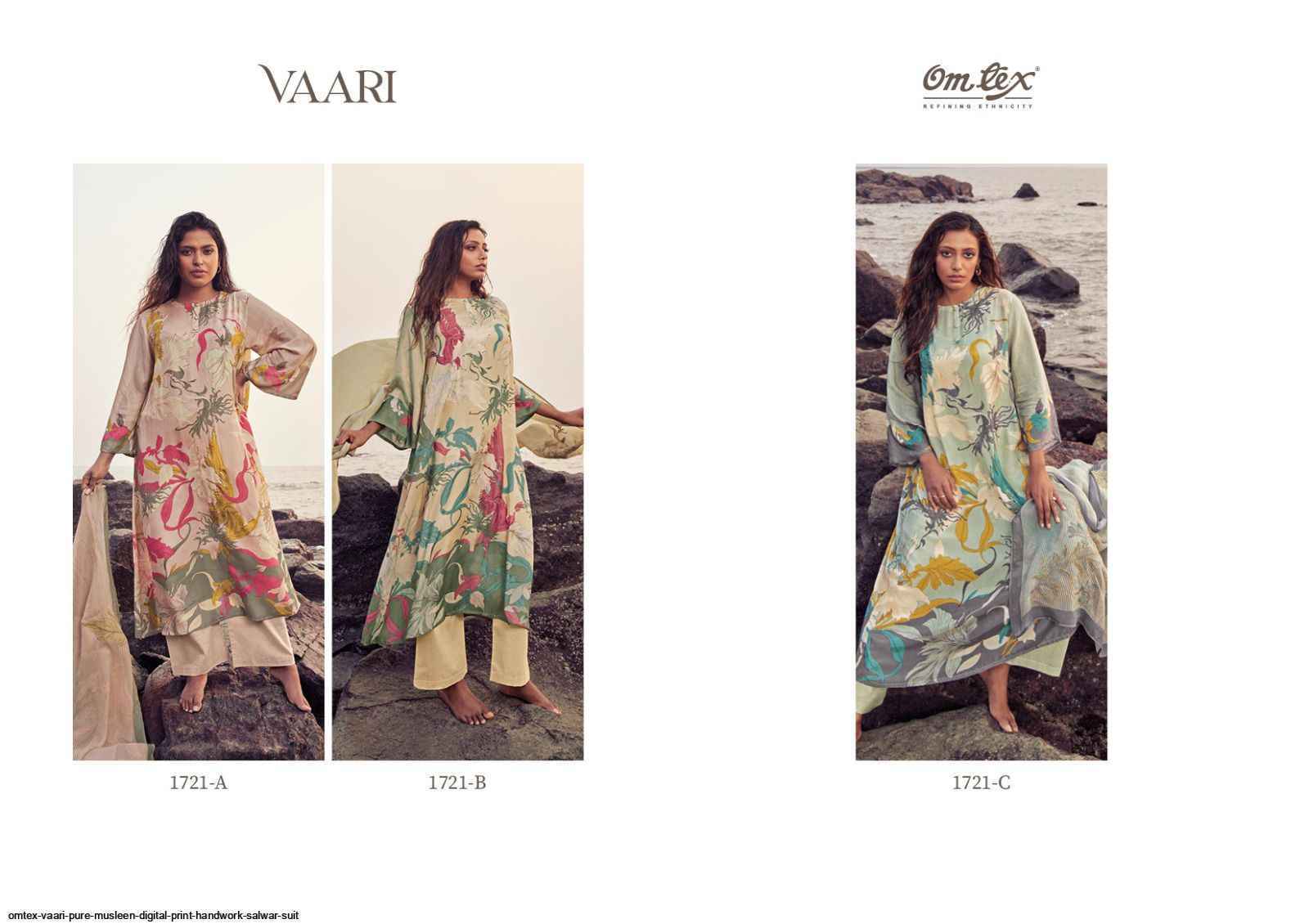 Omtex Vaari Pure Musleen Digital Print Dress Material 3 Pc Catalog