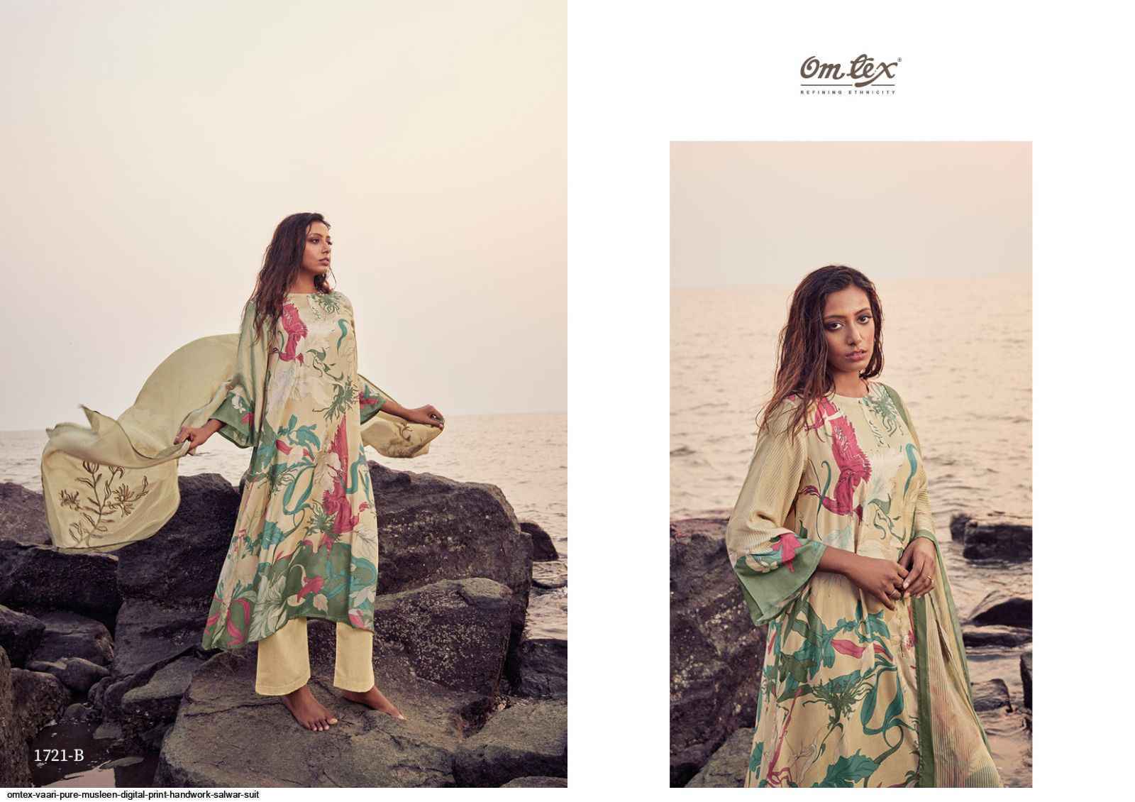 Omtex Vaari Pure Musleen Digital Print Dress Material 3 Pc Catalog