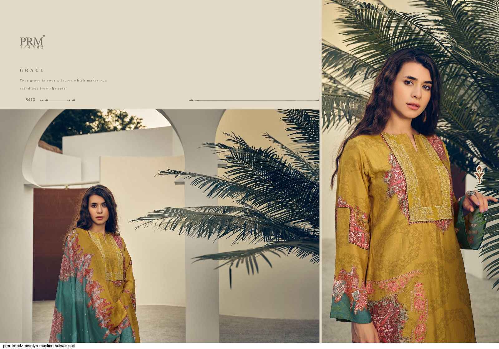 PRM Trendz Roselyn Muslin Dress Material 8 pcs Catalogue