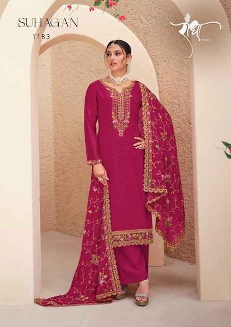 Radha Suhagan Georgette Dress Material 4 pcs Catalogue