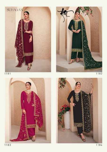 Radha Suhagan Georgette Dress Material 4 pcs Catalogue