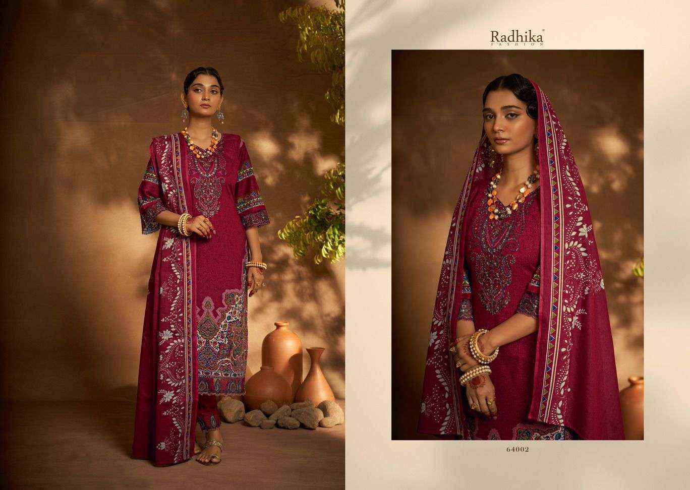 Radhika Azara Mehndi Cambric Cotton Dress Material 8 Pc Catalog