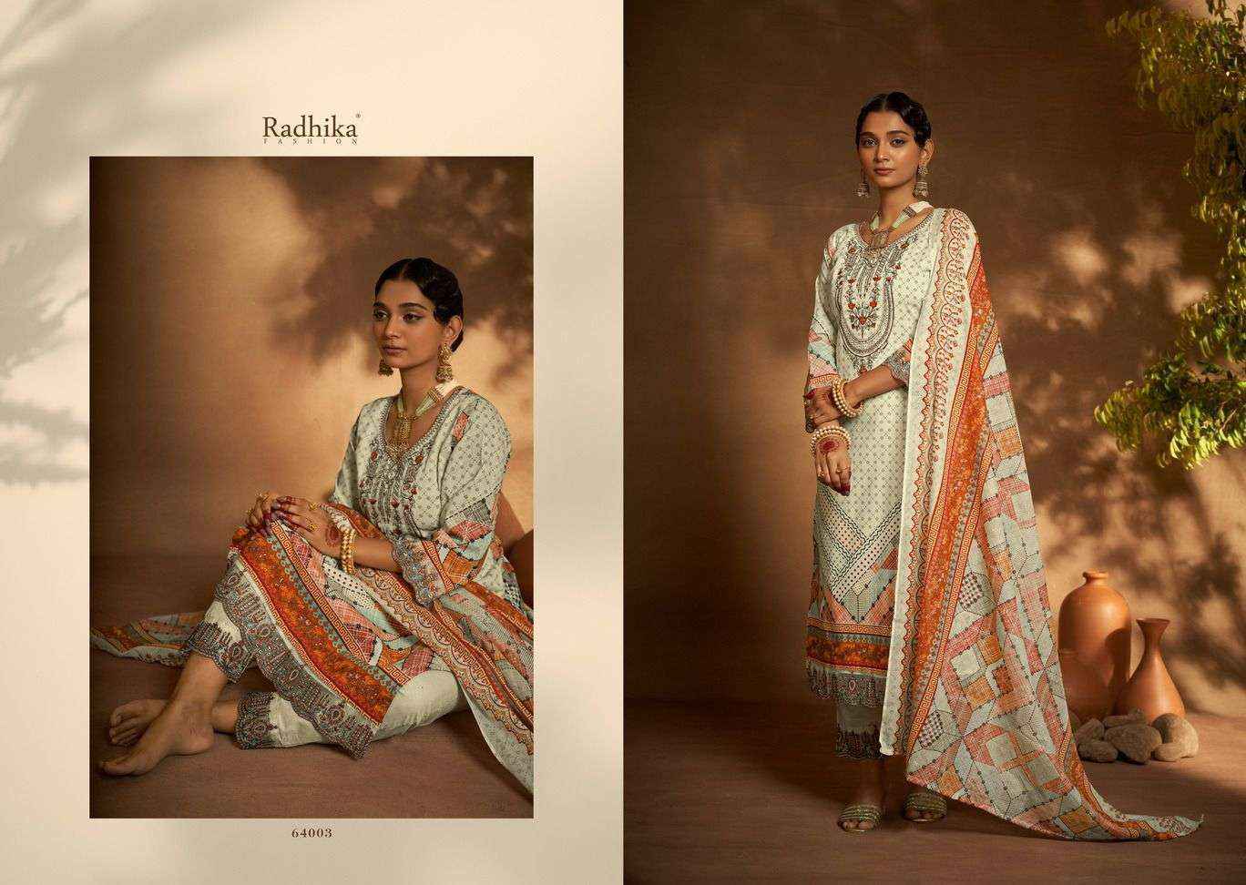 Radhika Azara Mehndi Cambric Cotton Dress Material 8 Pc Catalog